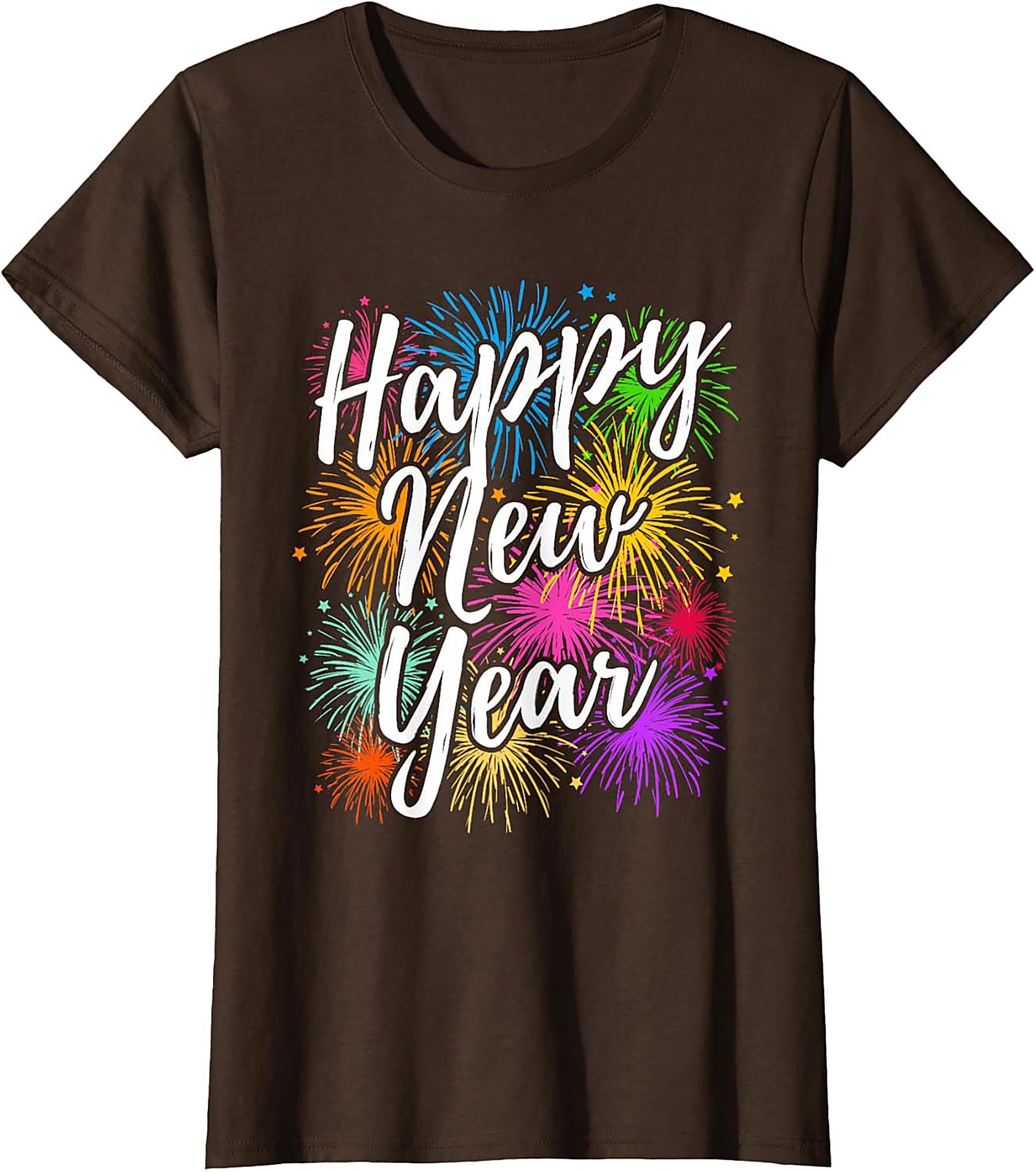  Happy New Year Fireworks Graphic Tee Festive Unisex Shirt