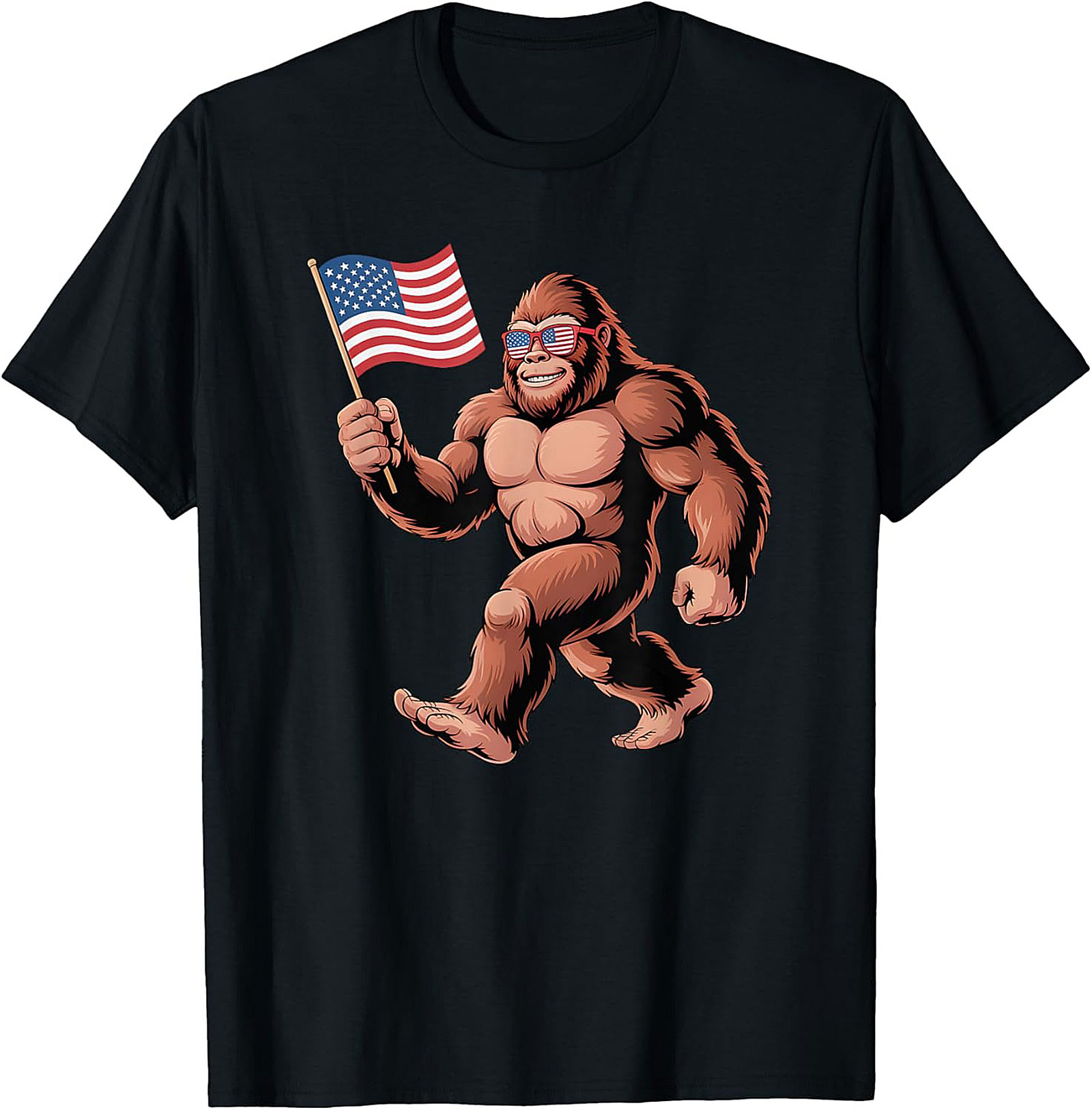 Patriotic Bigfoot T-shirt | Funny Sasquatch Graphic Tee