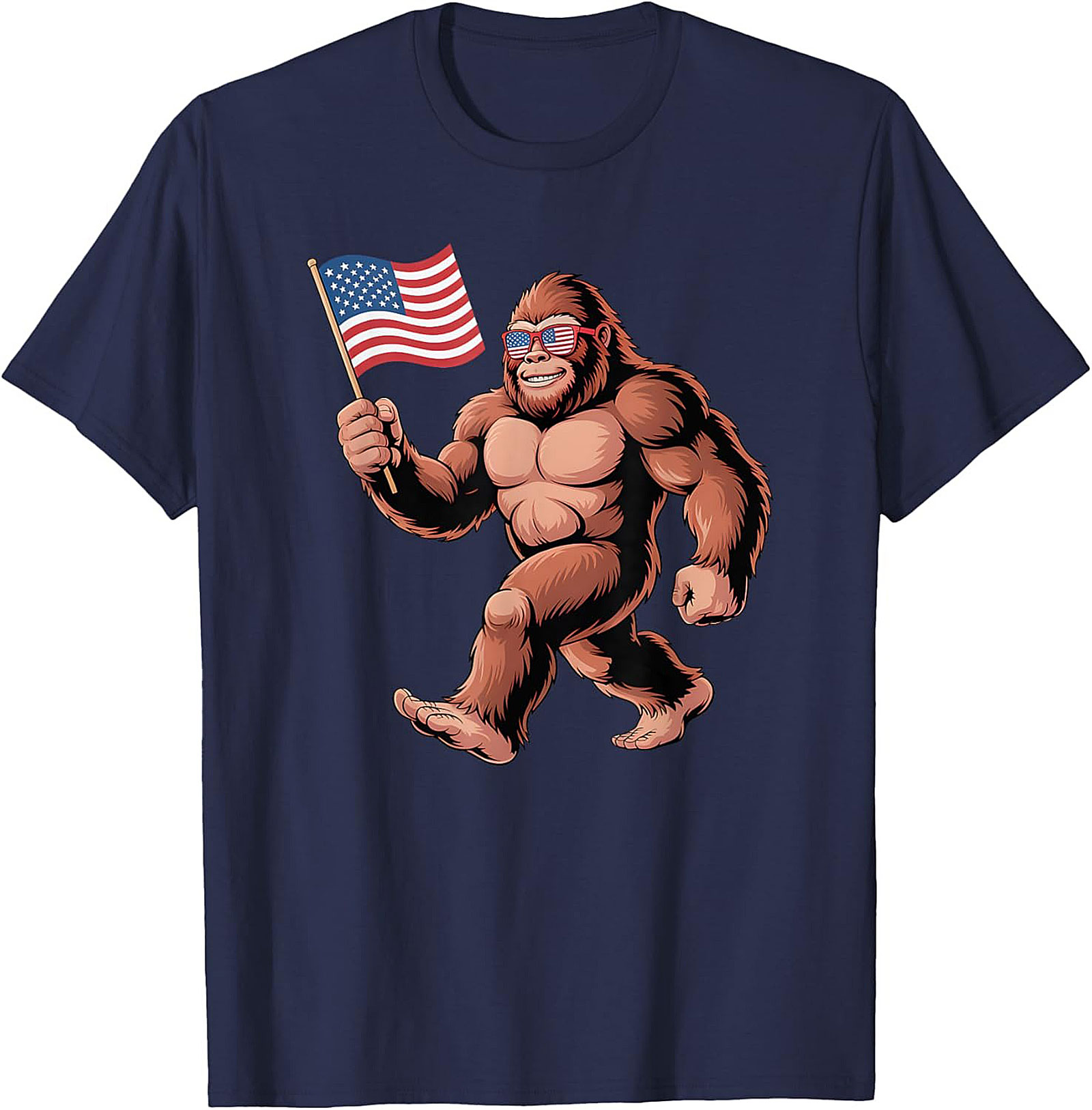Patriotic Bigfoot T-shirt | Funny Sasquatch Graphic Tee