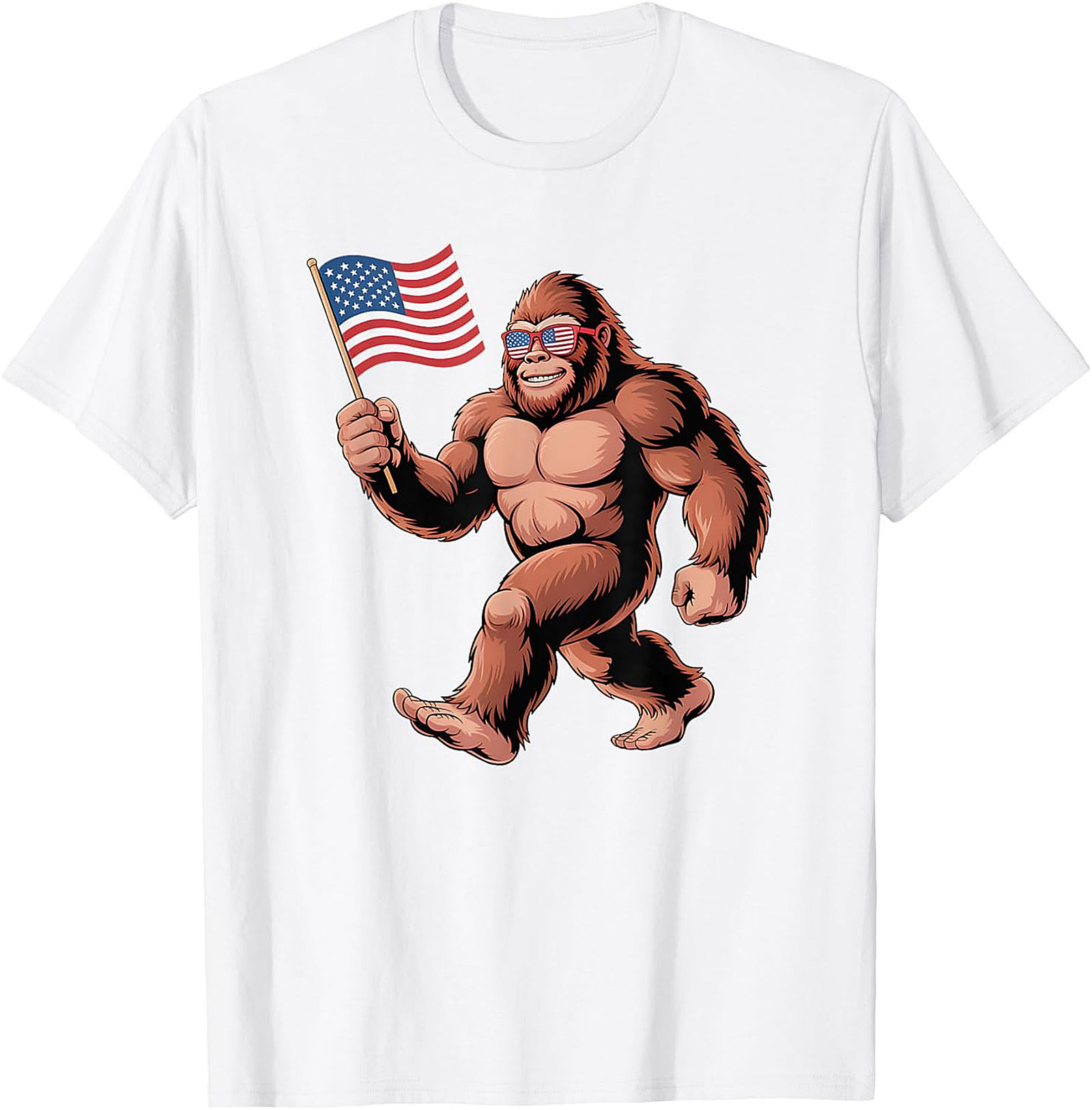 Patriotic Bigfoot T-shirt | Funny Sasquatch Graphic Tee