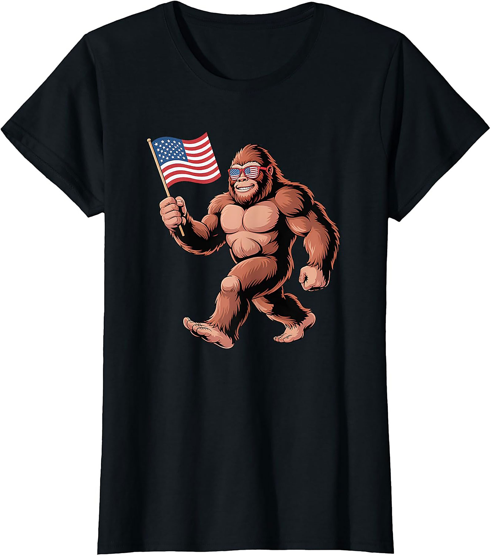Patriotic Bigfoot T-shirt | Funny Sasquatch Graphic Tee