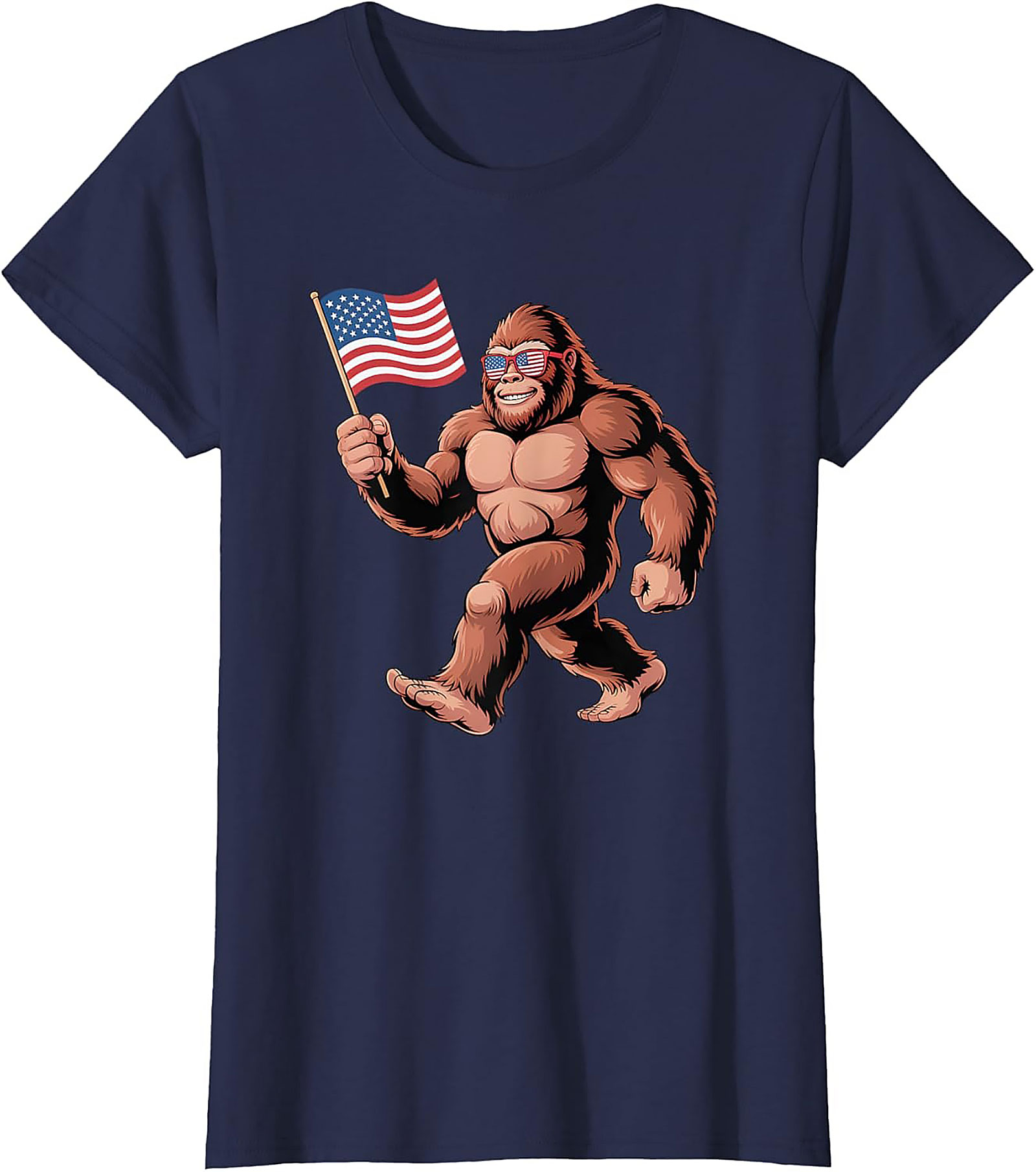 Patriotic Bigfoot T-shirt | Funny Sasquatch Graphic Tee