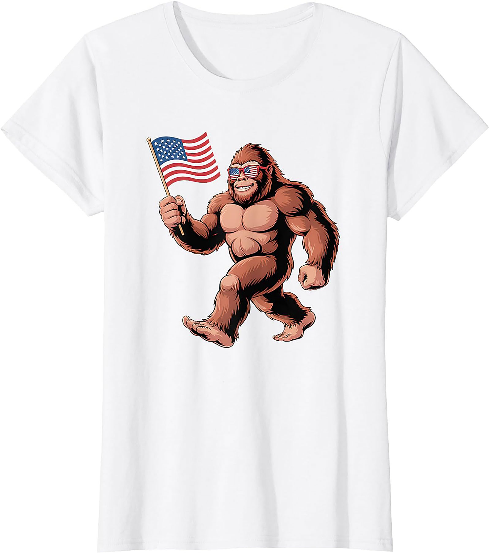 Patriotic Bigfoot T-shirt | Funny Sasquatch Graphic Tee