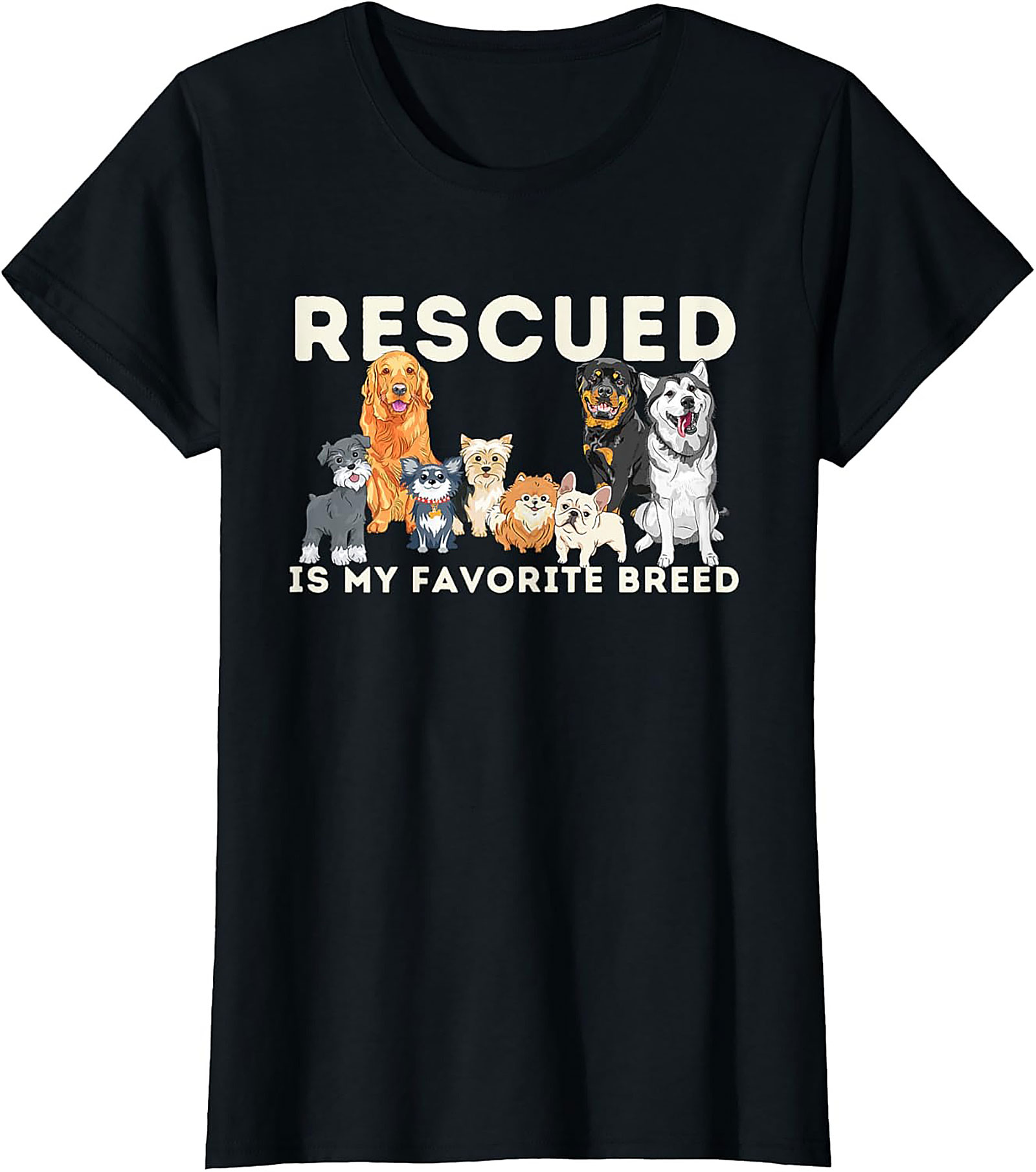 Rescue Dog T-Shirt: Rescued Is My Favorite Breed Graphic Tee