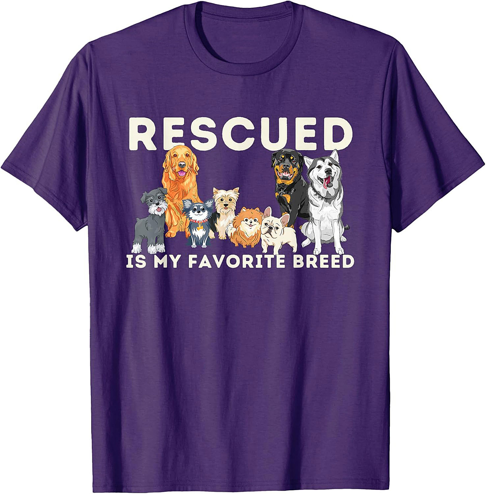 Rescue Dog T-Shirt: Rescued Is My Favorite Breed Graphic Tee