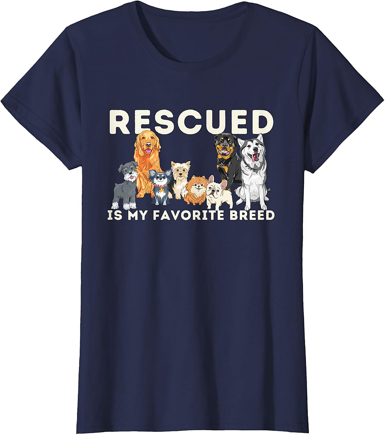 Rescue Dog T-Shirt: Rescued Is My Favorite Breed Graphic Tee