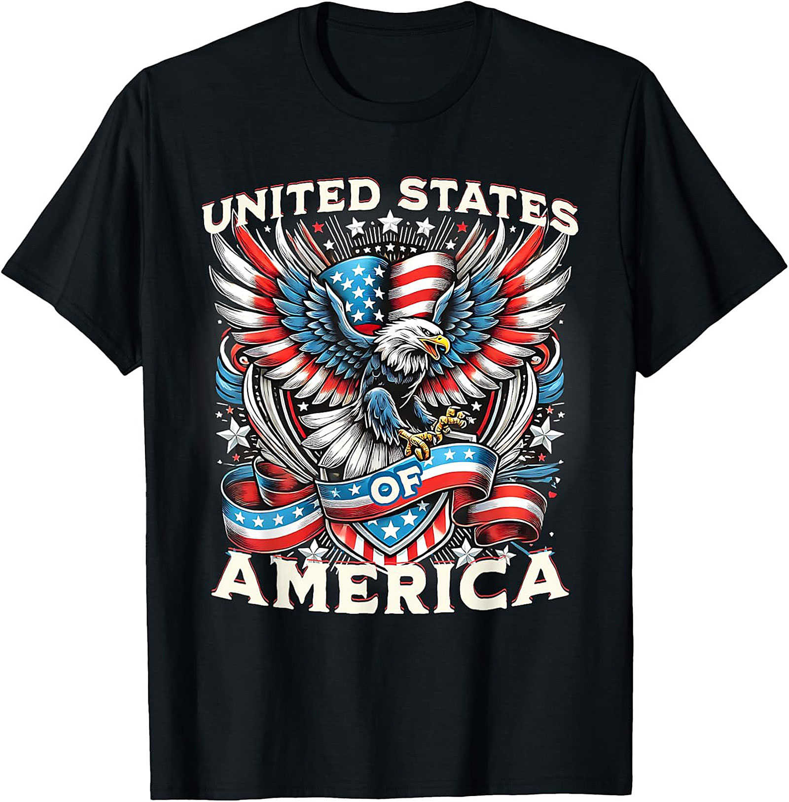 Patriotic Eagle T-Shirt | USA Flag Graphic Tee | Soft Cotton