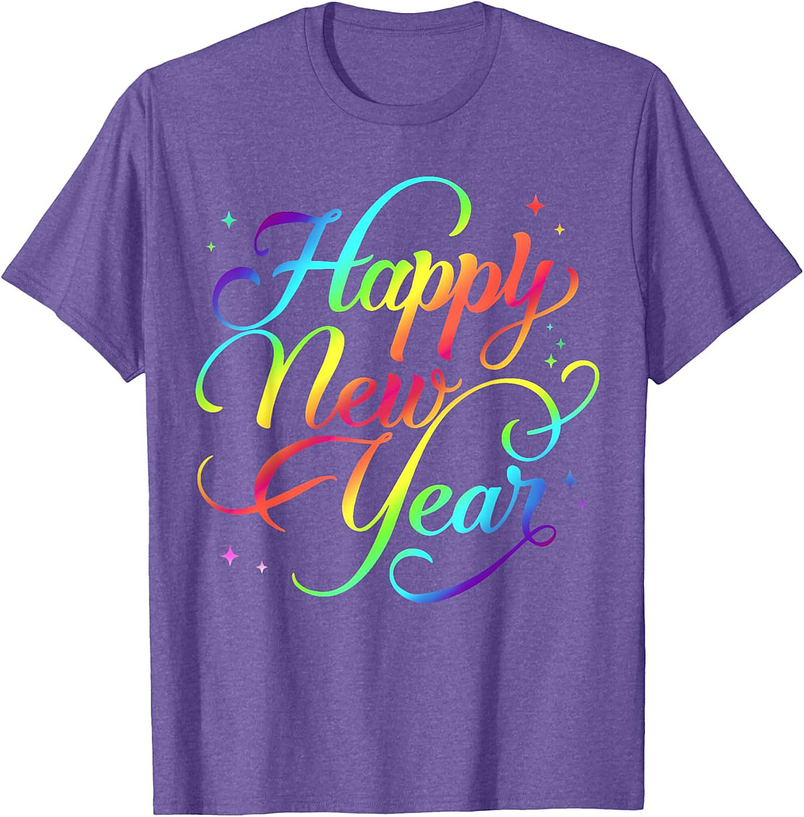 Rainbow Happy New Year Graphic Tee Celebration Shirt