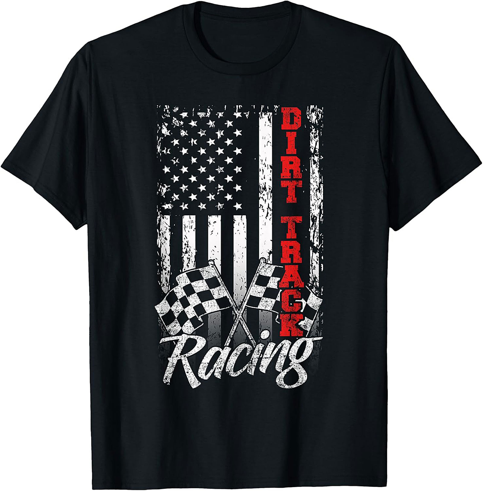 Dirt Track Racing T-Shirt Patriotic American Flag Tee