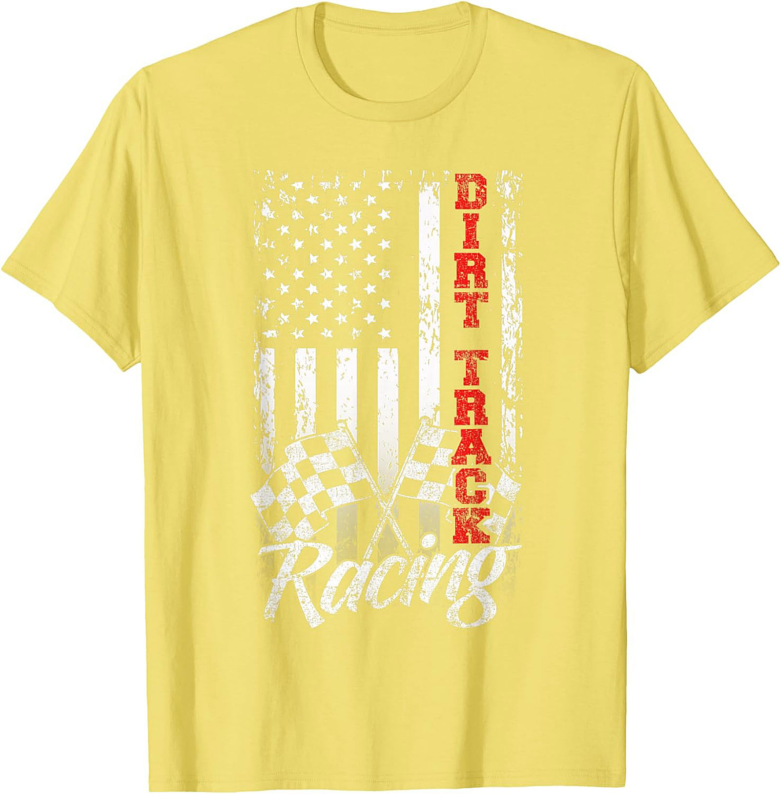 Dirt Track Racing T-Shirt  Patriotic American Flag Tee