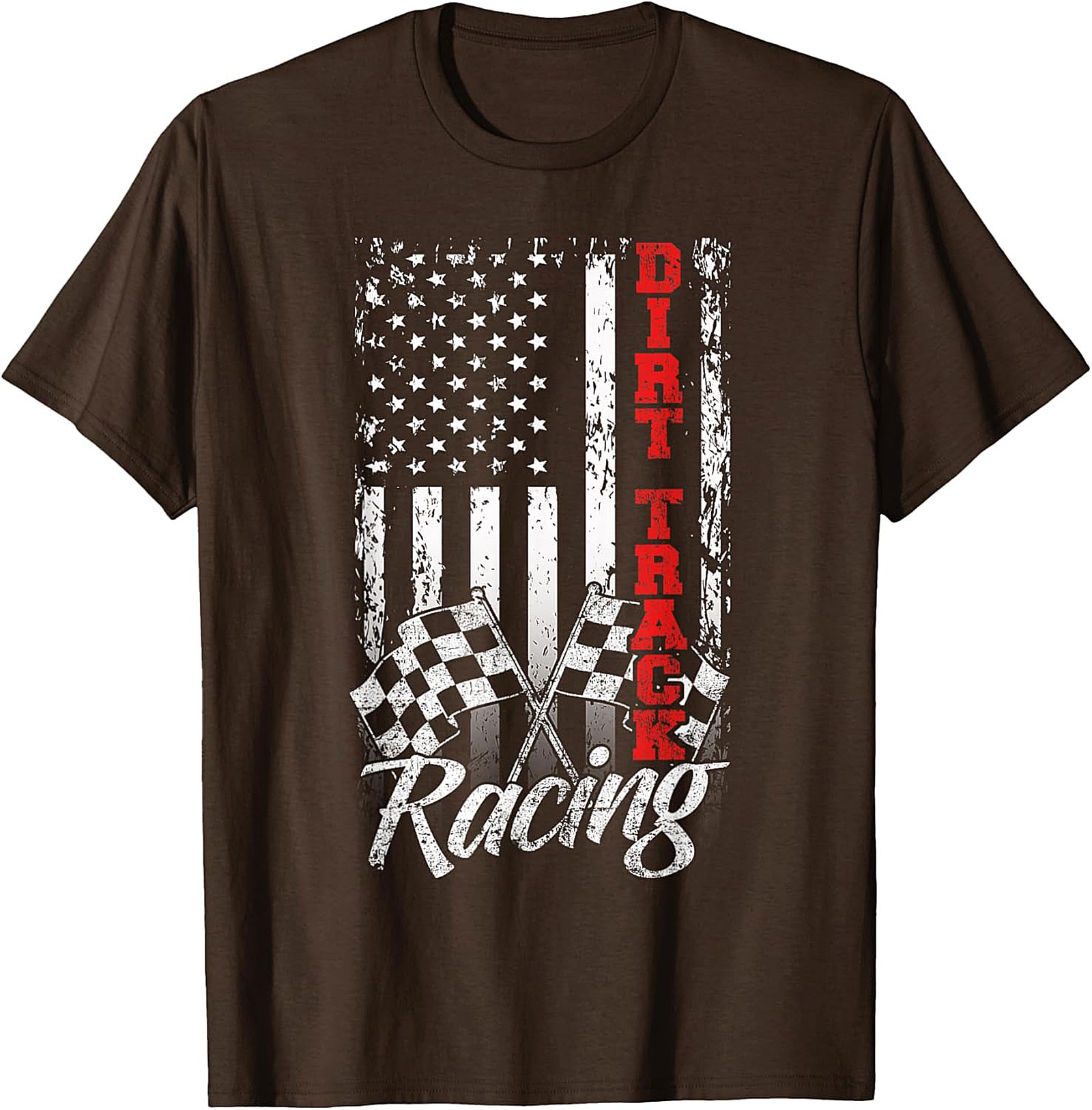 Dirt Track Racing T-Shirt  Patriotic American Flag Tee