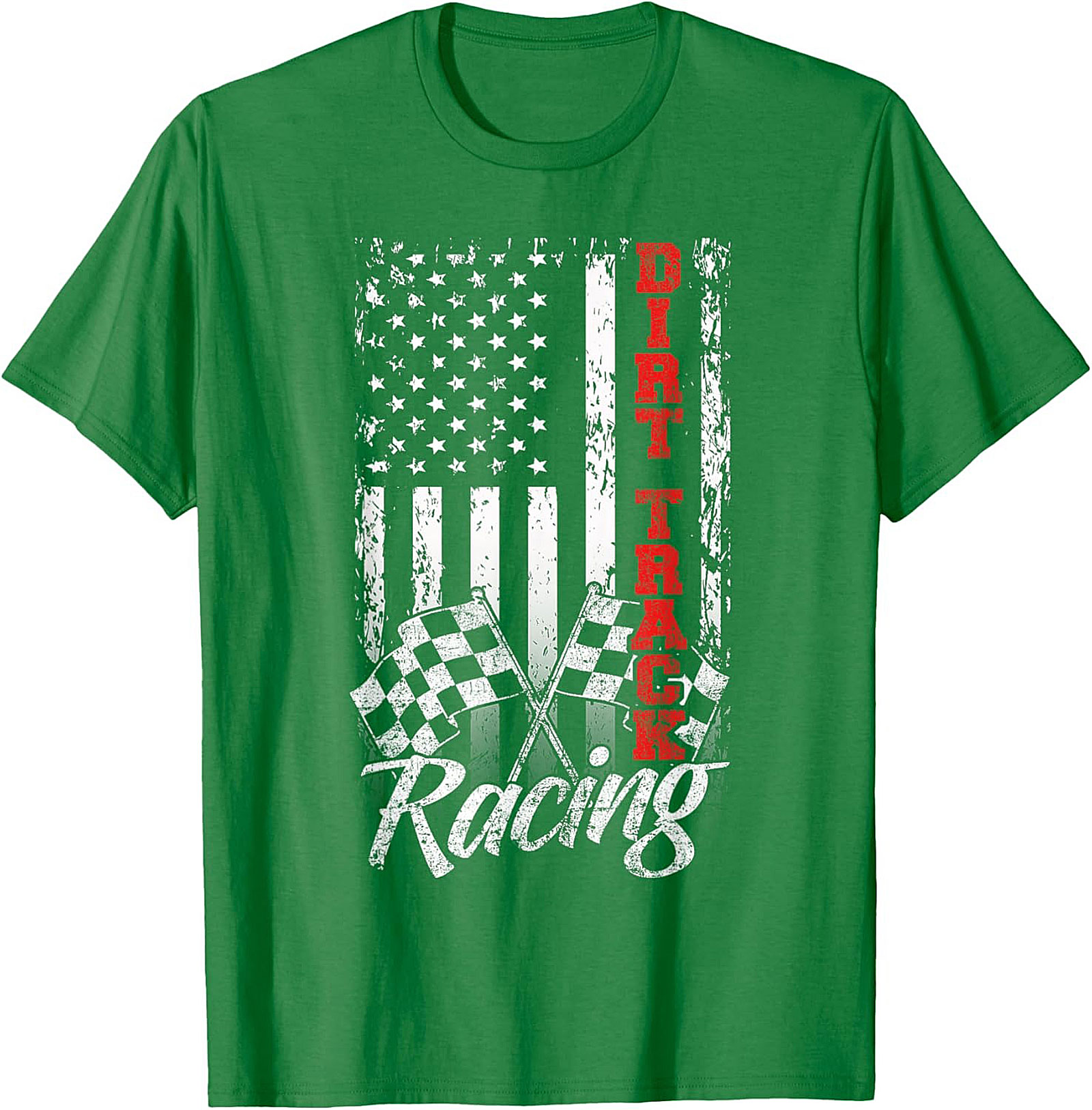 Dirt Track Racing T-Shirt  Patriotic American Flag Tee