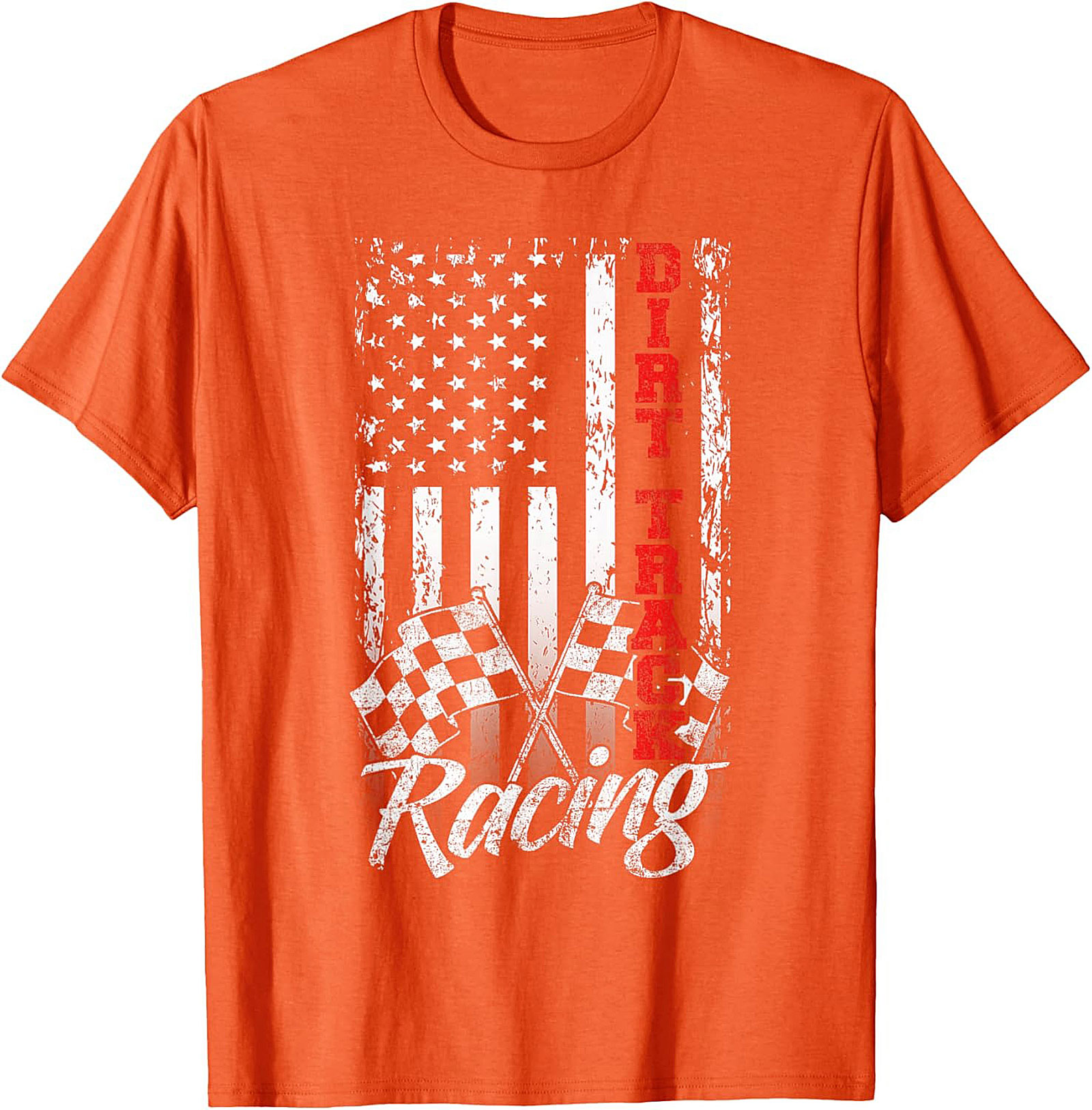 Dirt Track Racing T-Shirt  Patriotic American Flag Tee