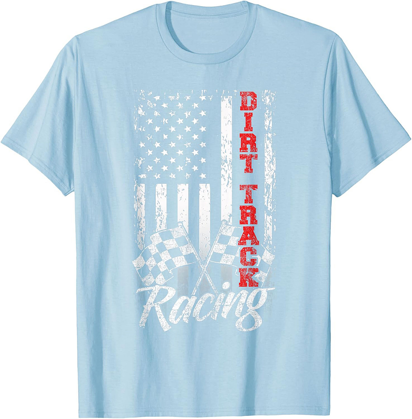 Dirt Track Racing T-Shirt  Patriotic American Flag Tee