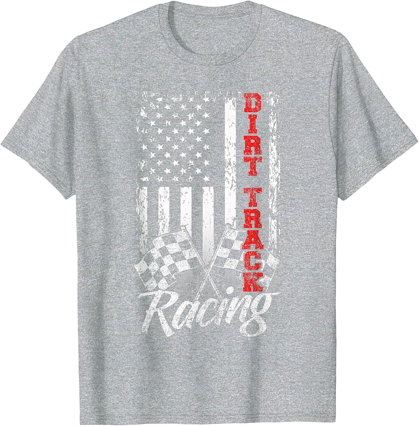 Dirt Track Racing T-Shirt  Patriotic American Flag Tee