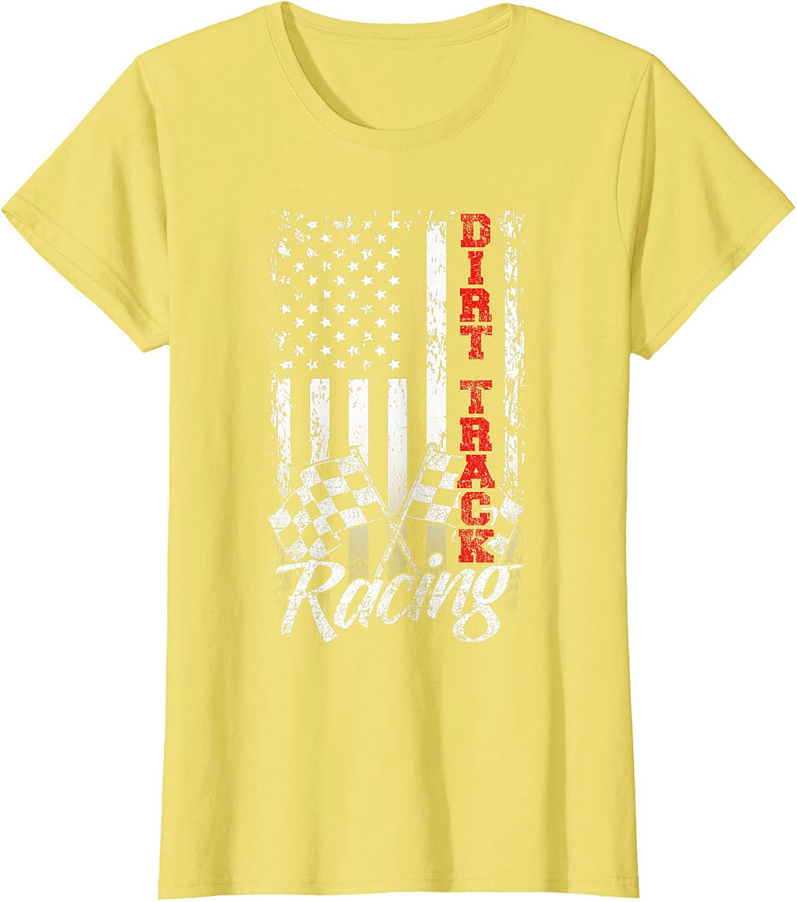 Dirt Track Racing T-Shirt  Patriotic American Flag Tee