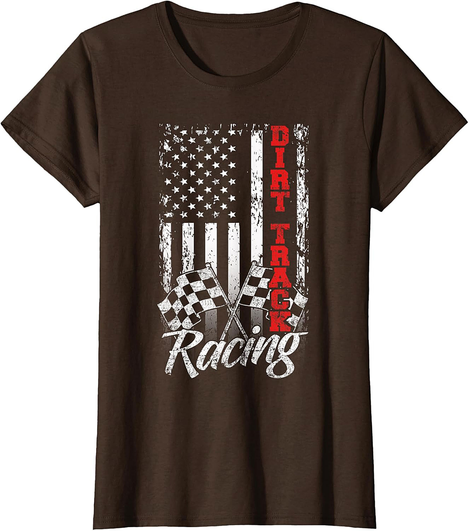 Dirt Track Racing T-Shirt  Patriotic American Flag Tee