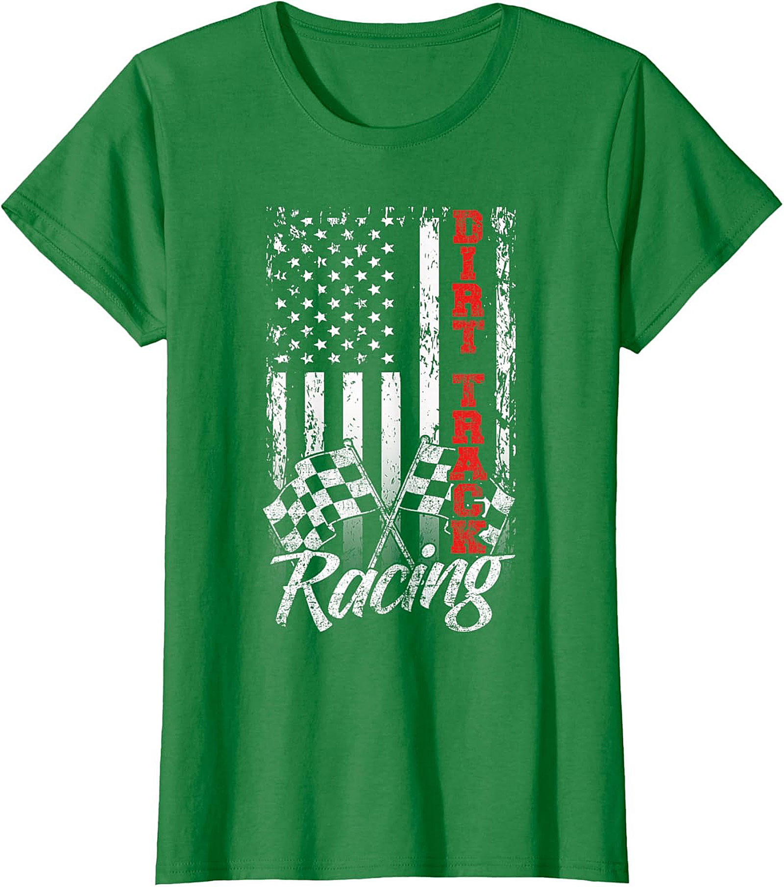 Dirt Track Racing T-Shirt  Patriotic American Flag Tee