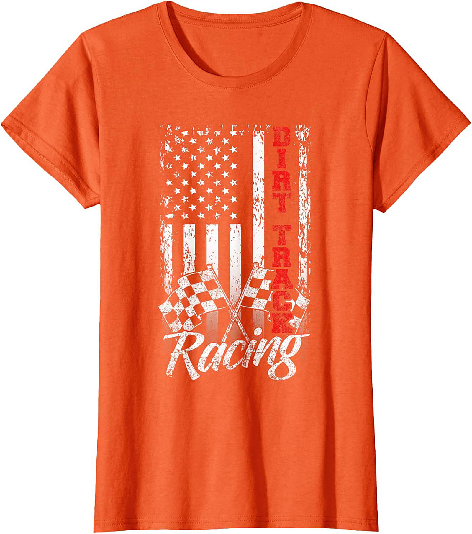Dirt Track Racing T-Shirt  Patriotic American Flag Tee