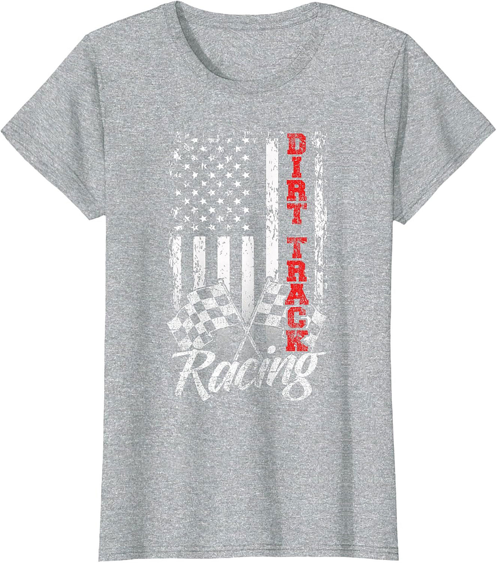 Dirt Track Racing T-Shirt  Patriotic American Flag Tee