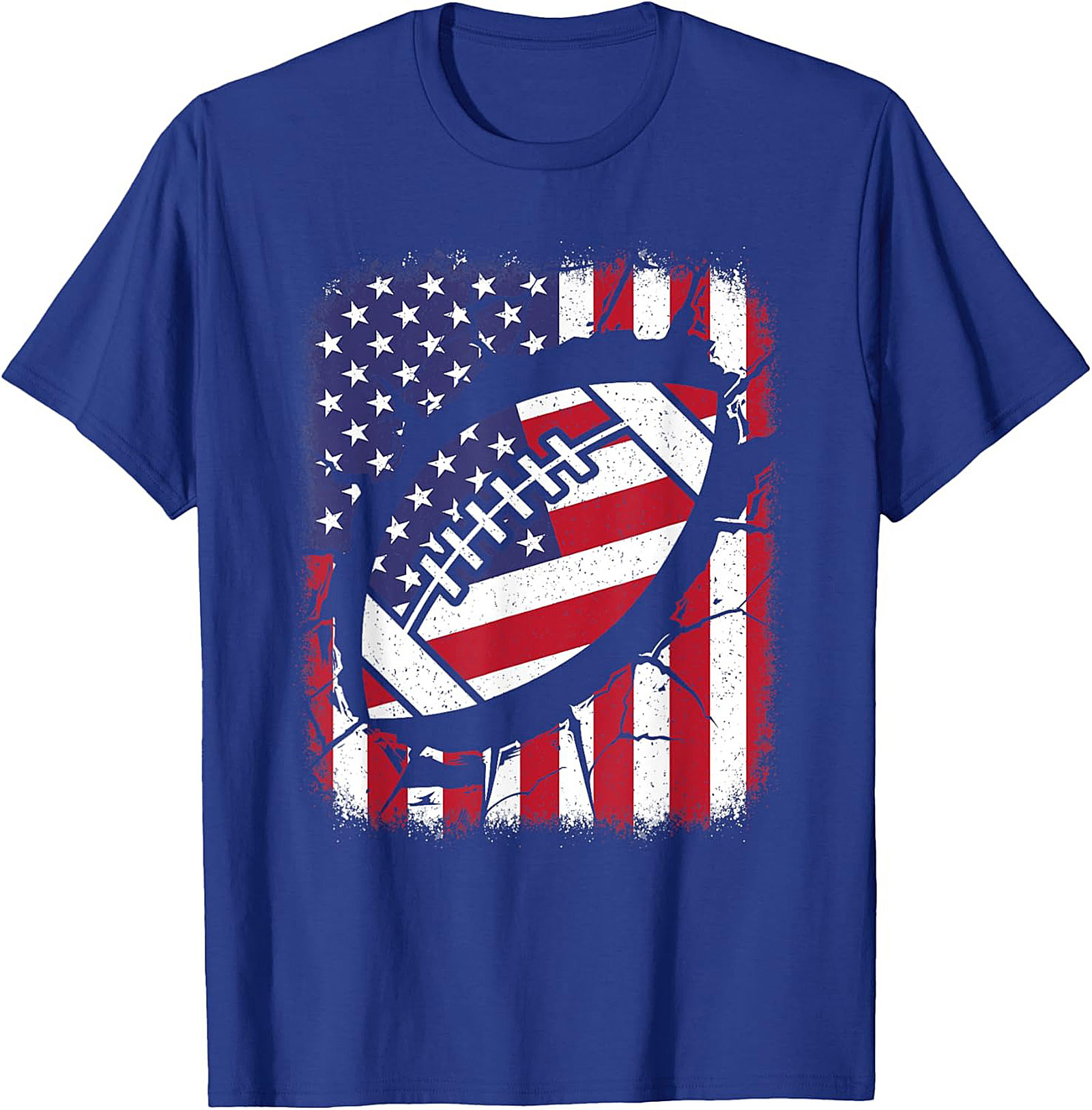 Patriotic Football T-Shirt | American Flag Game Day Tee