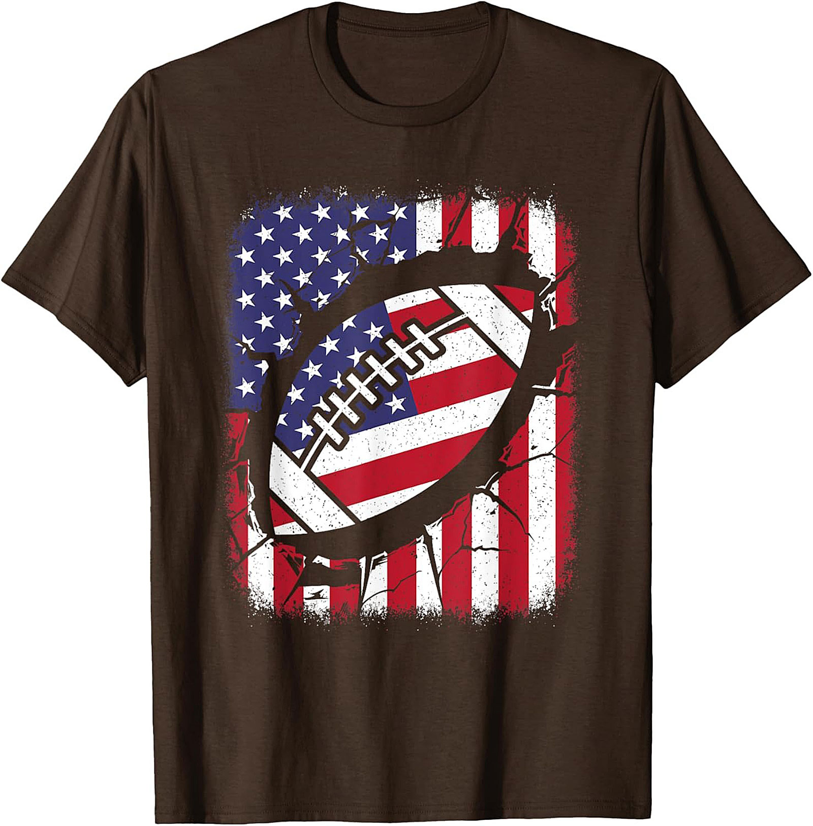 Patriotic Football T-Shirt | American Flag Game Day Tee