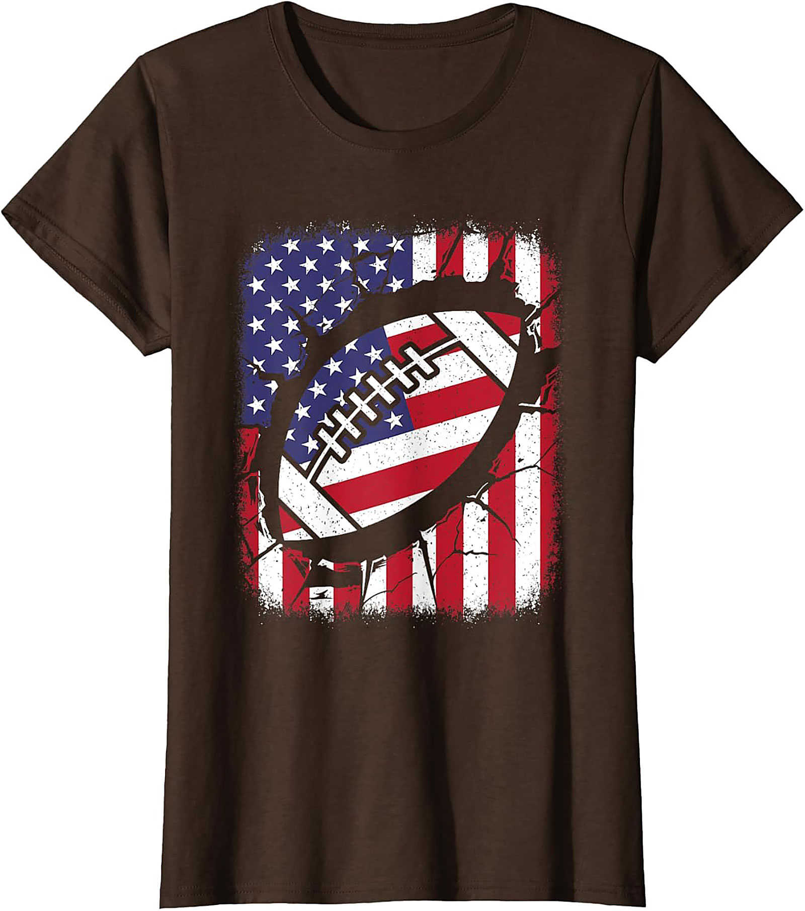 Patriotic Football T-Shirt | American Flag Game Day Tee
