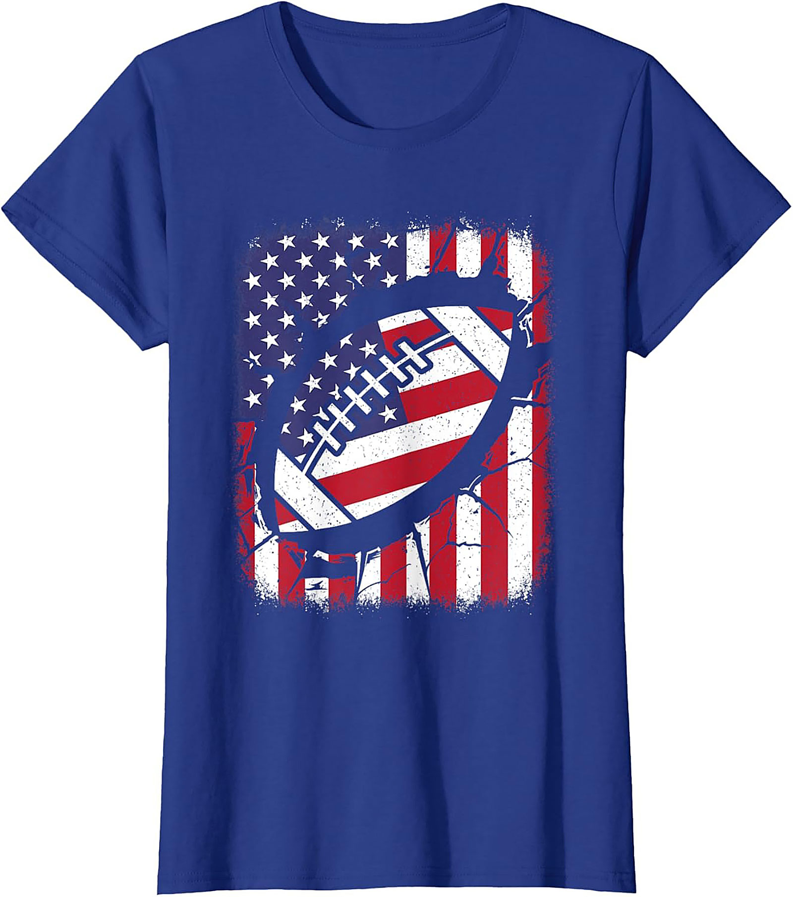 Patriotic Football T-Shirt | American Flag Game Day Tee