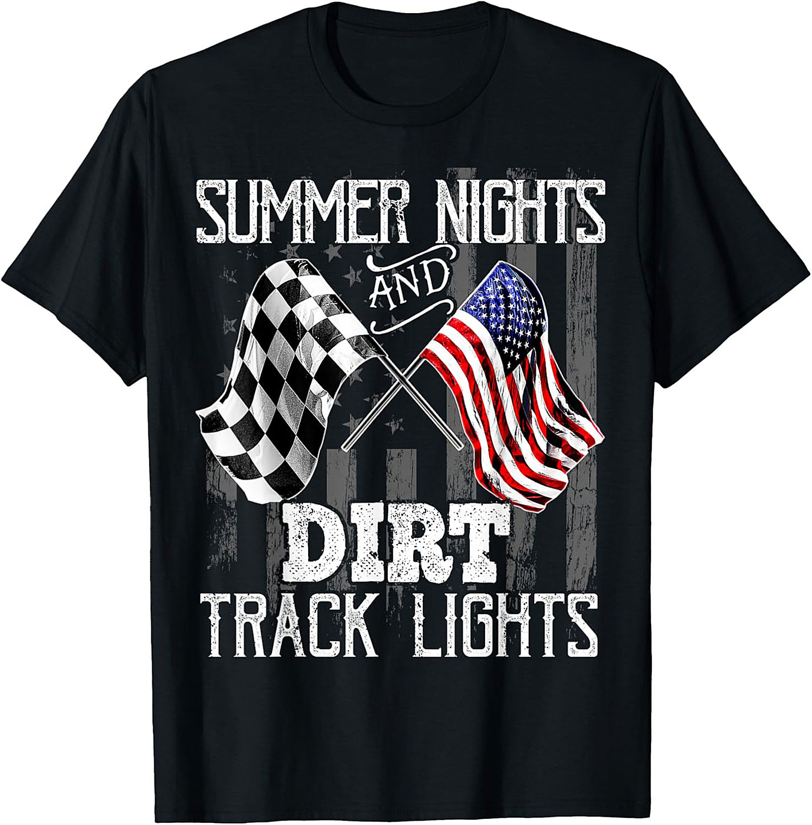 Summer Nights Dirt Track Racing Graphic Tee Unisex Shirt