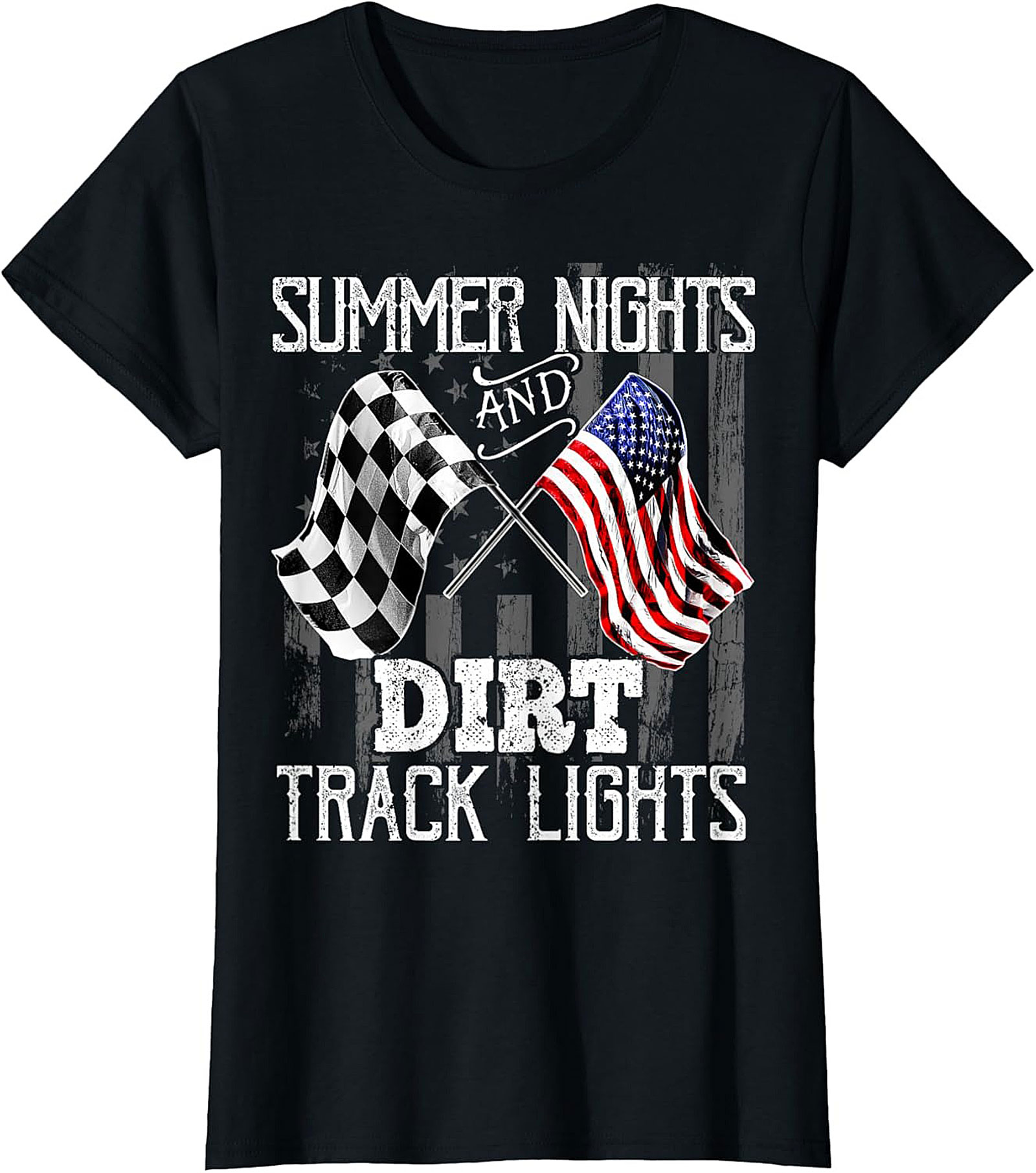 Summer Nights Dirt Track Racing Graphic Tee Unisex Shirt