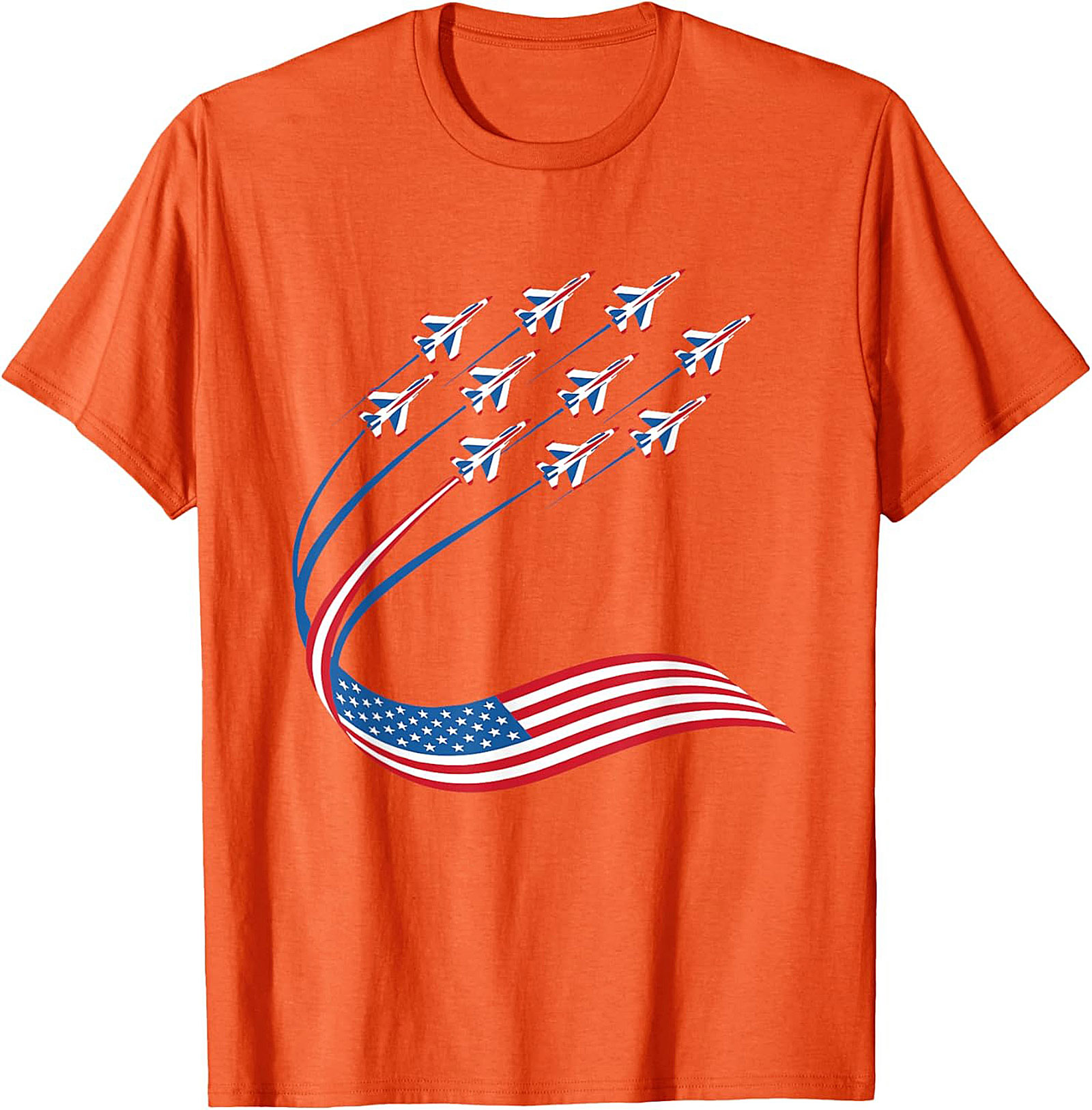 Patriotic Jet Formation Graphic Tee | American Flag Shirt