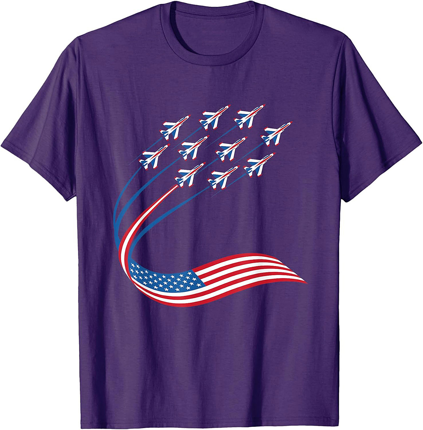 Patriotic Jet Formation Graphic Tee | American Flag Shirt