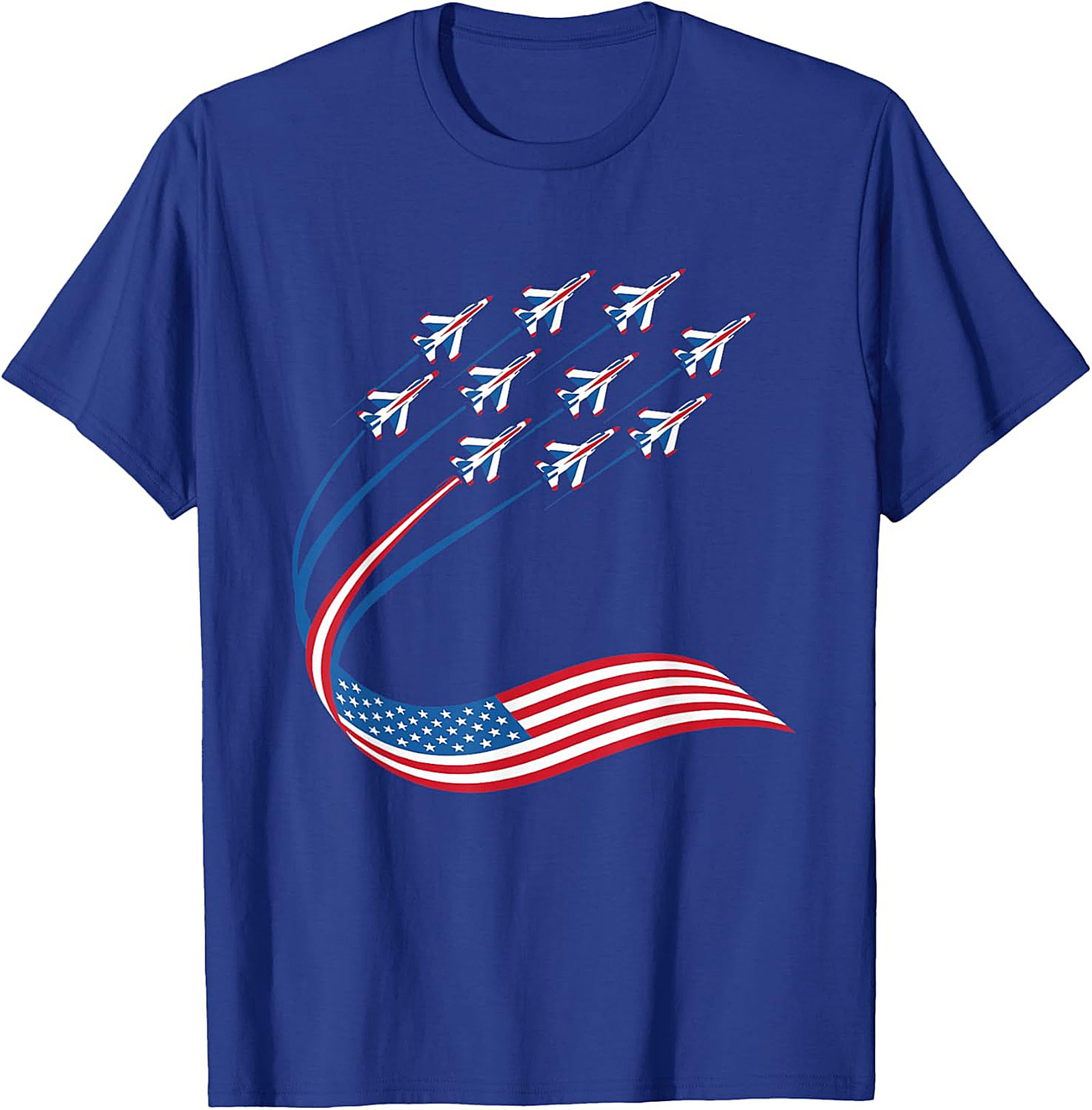 Patriotic Jet Formation Graphic Tee | American Flag Shirt