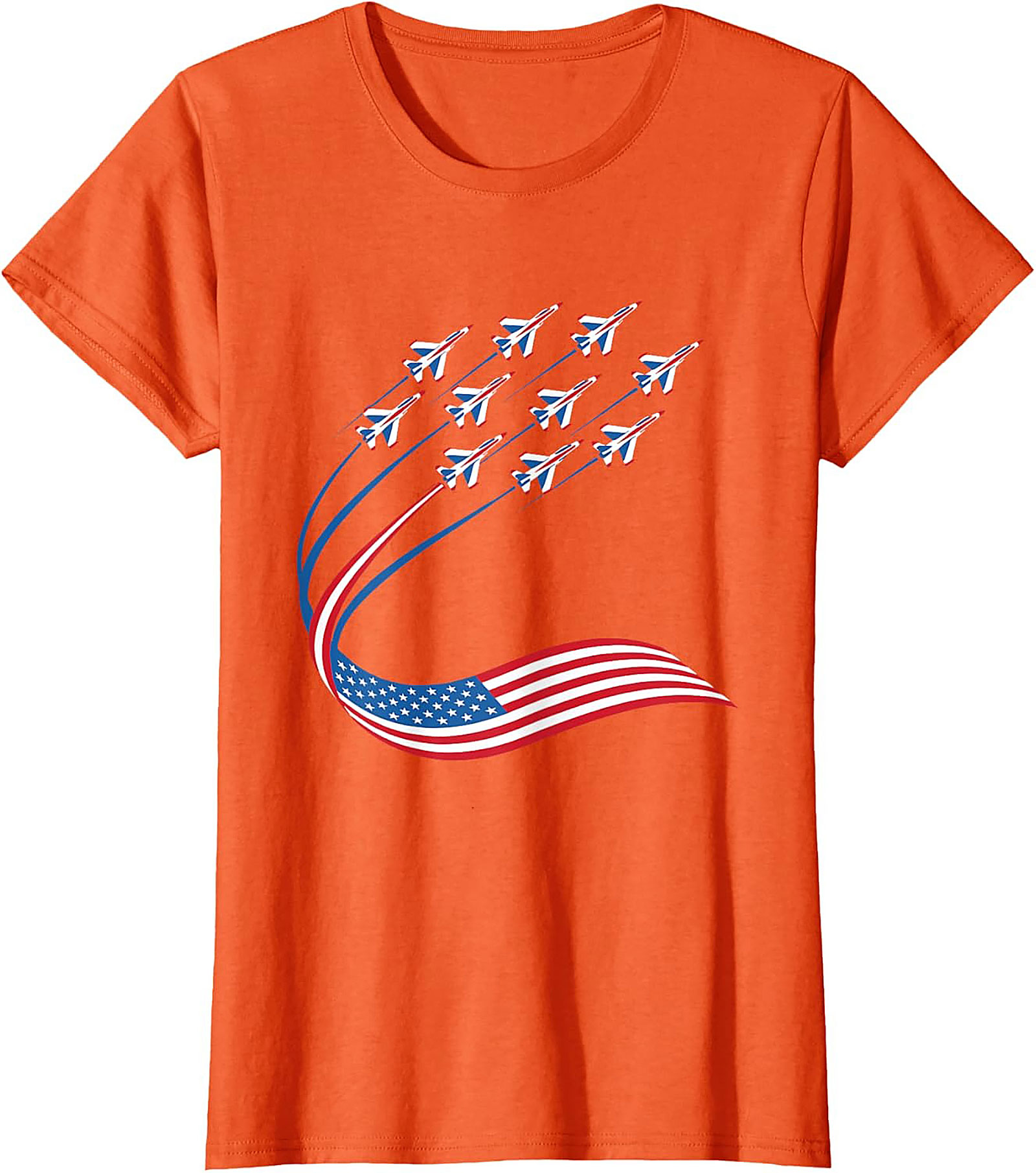 Patriotic Jet Formation Graphic Tee | American Flag Shirt