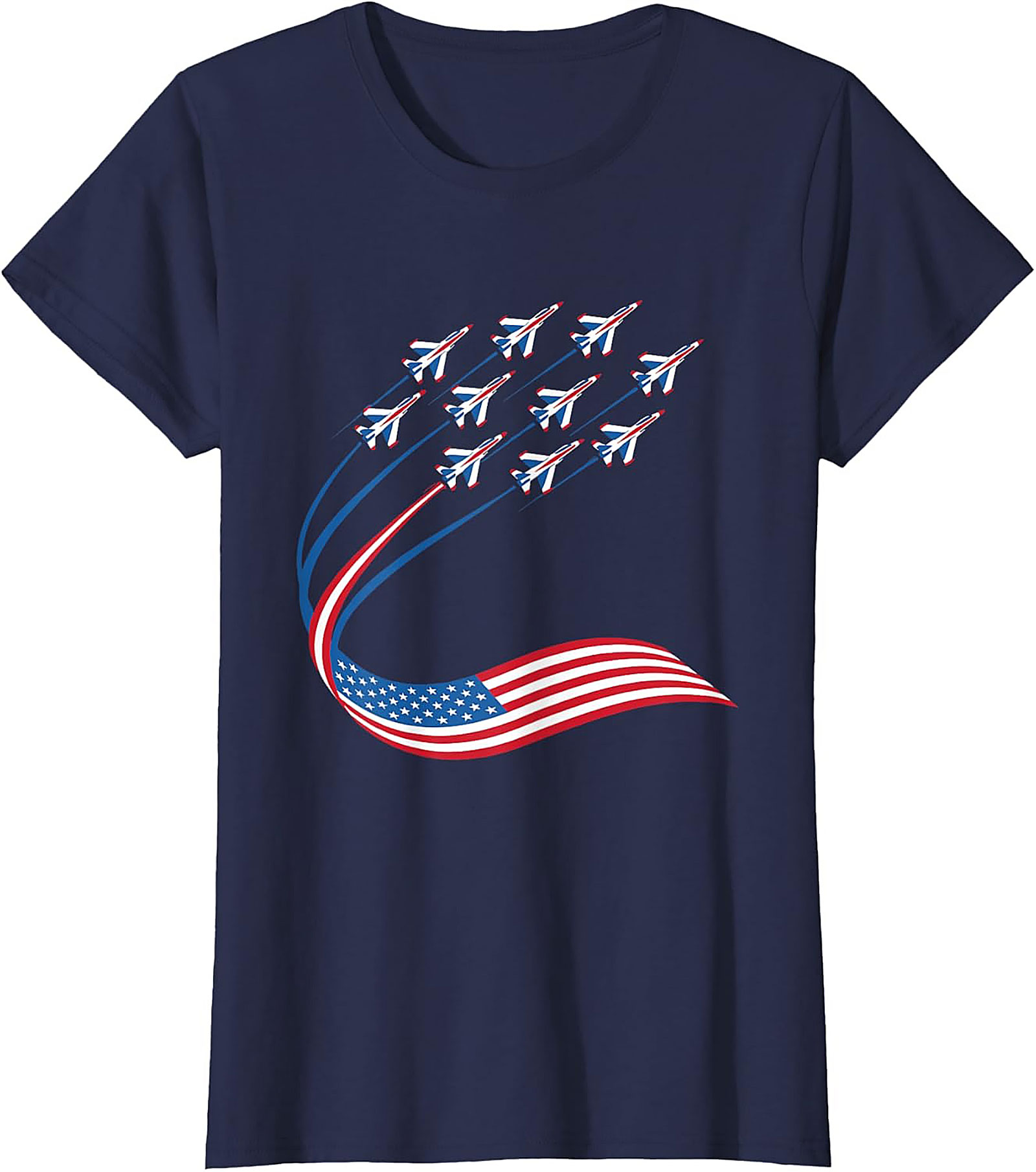Patriotic Jet Formation Graphic Tee | American Flag Shirt