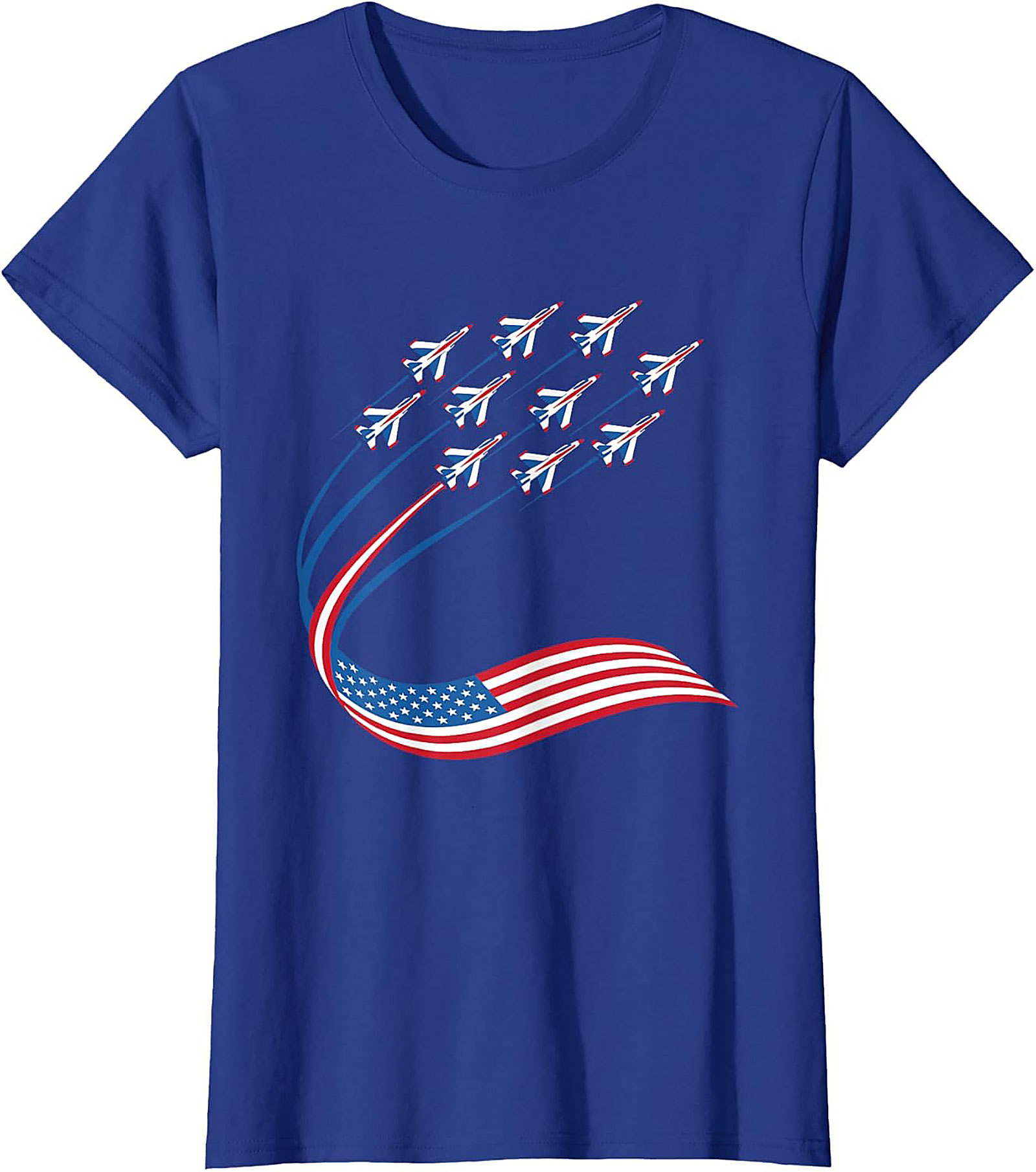 Patriotic Jet Formation Graphic Tee | American Flag Shirt
