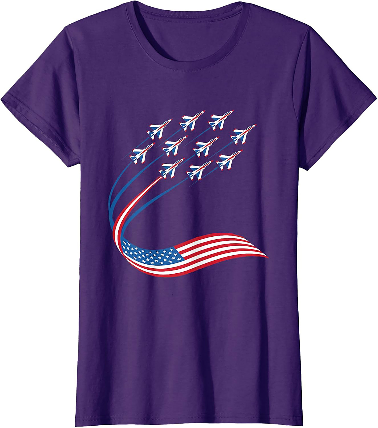 Patriotic Jet Formation Graphic Tee | American Flag Shirt