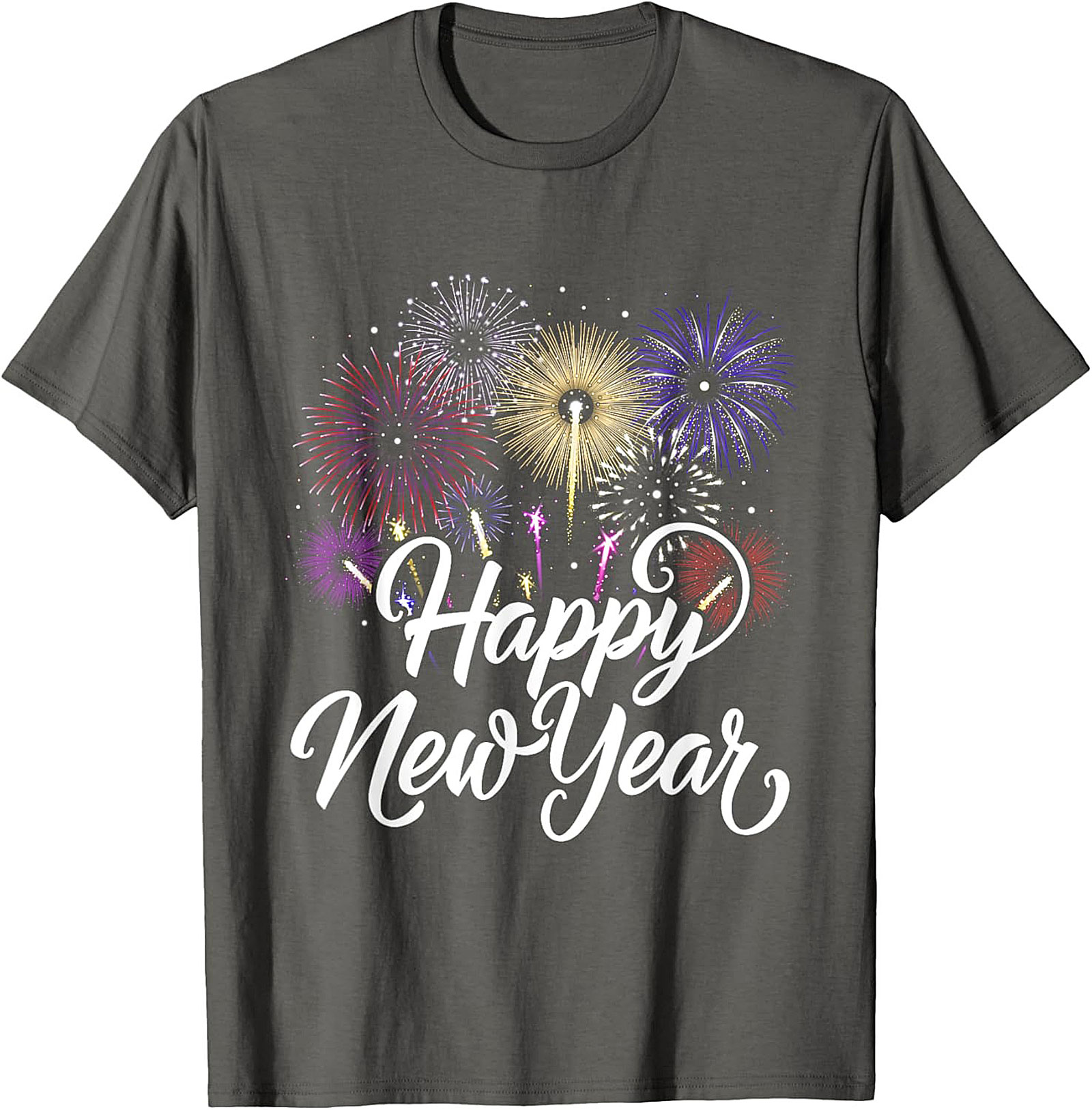 Happy New Year Fireworks T-Shirt Festive Unisex Tee