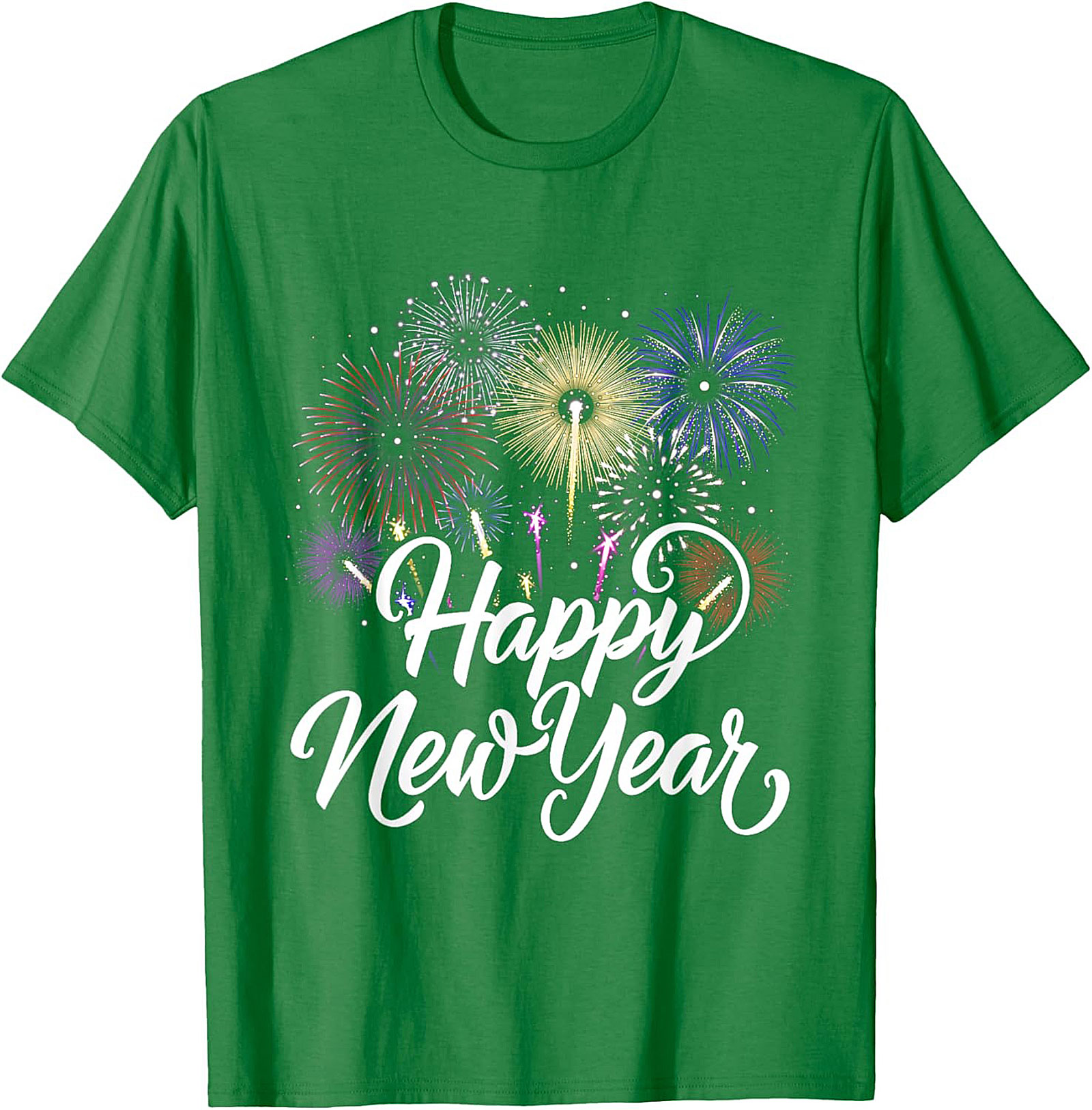 Happy New Year Fireworks T-Shirt Festive Unisex Tee