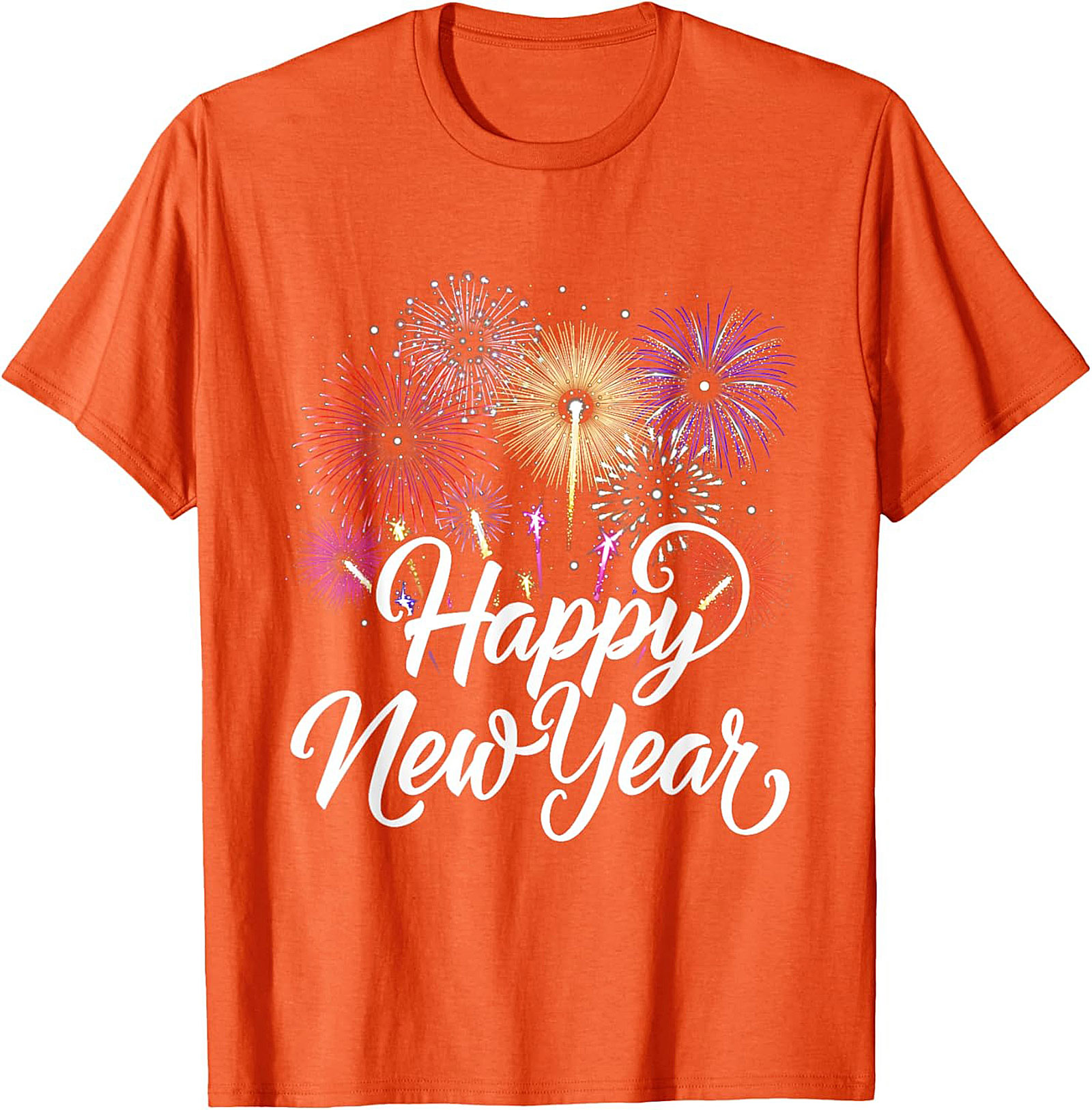 Happy New Year Fireworks T-Shirt Festive Unisex Tee