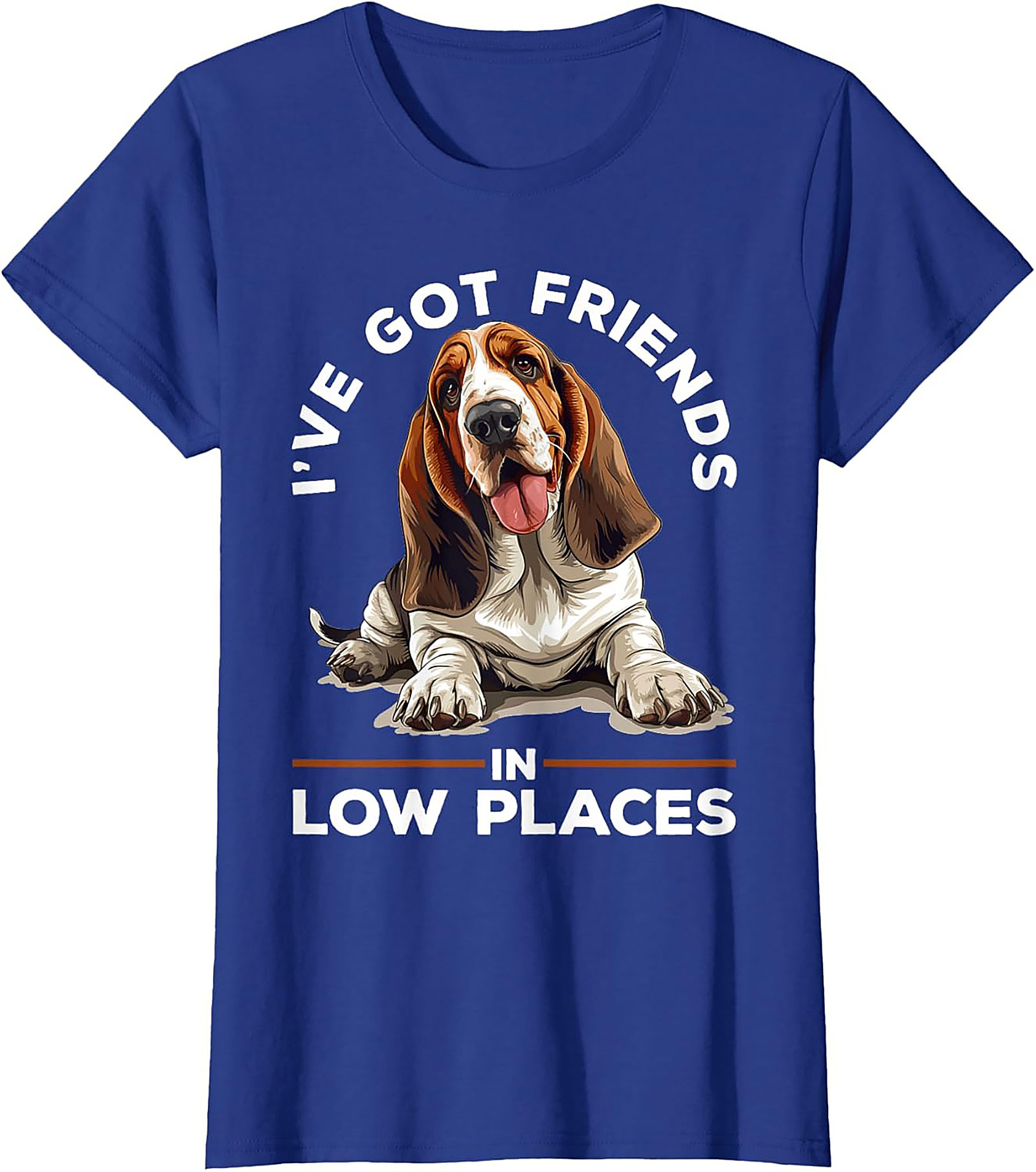 Funny Basset Hound Graphic Tee - I've Got Friends in Low Places Shirt