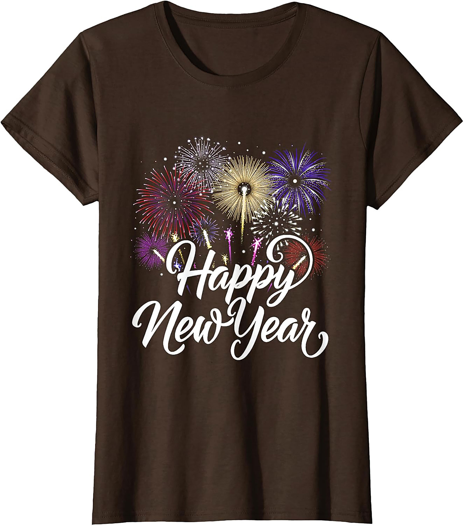 Happy New Year Fireworks T-Shirt Festive Unisex Tee