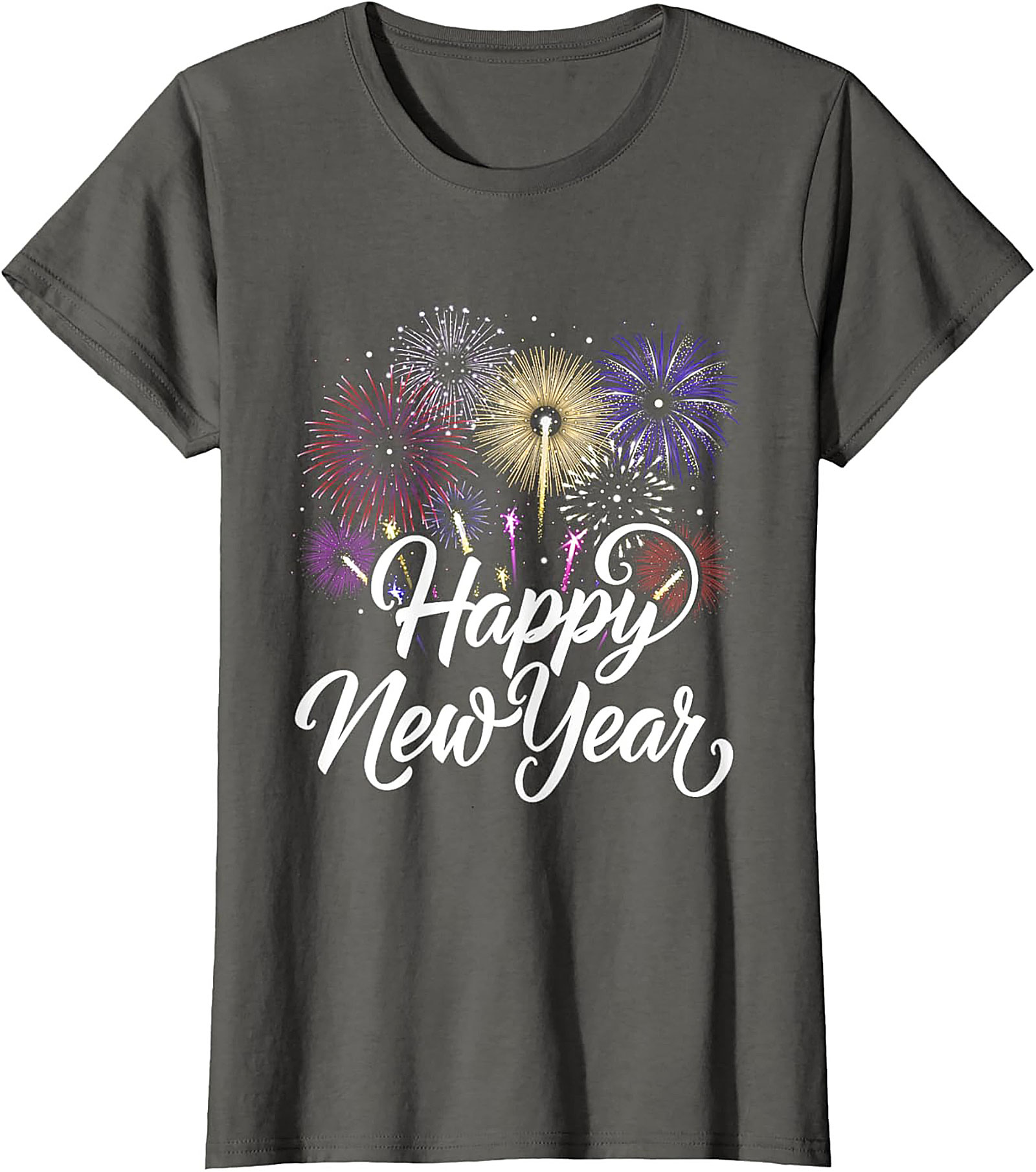 Happy New Year Fireworks T-Shirt Festive Unisex Tee