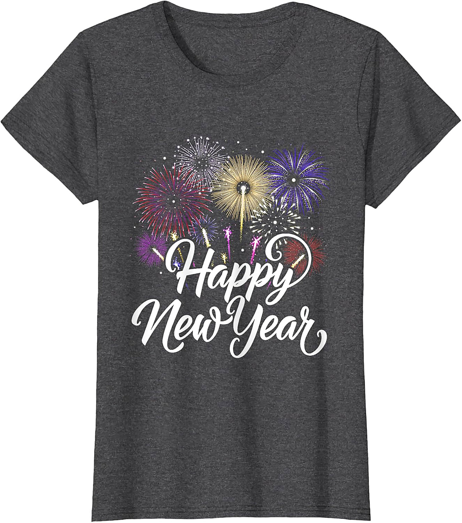 Happy New Year Fireworks T-Shirt Festive Unisex Tee