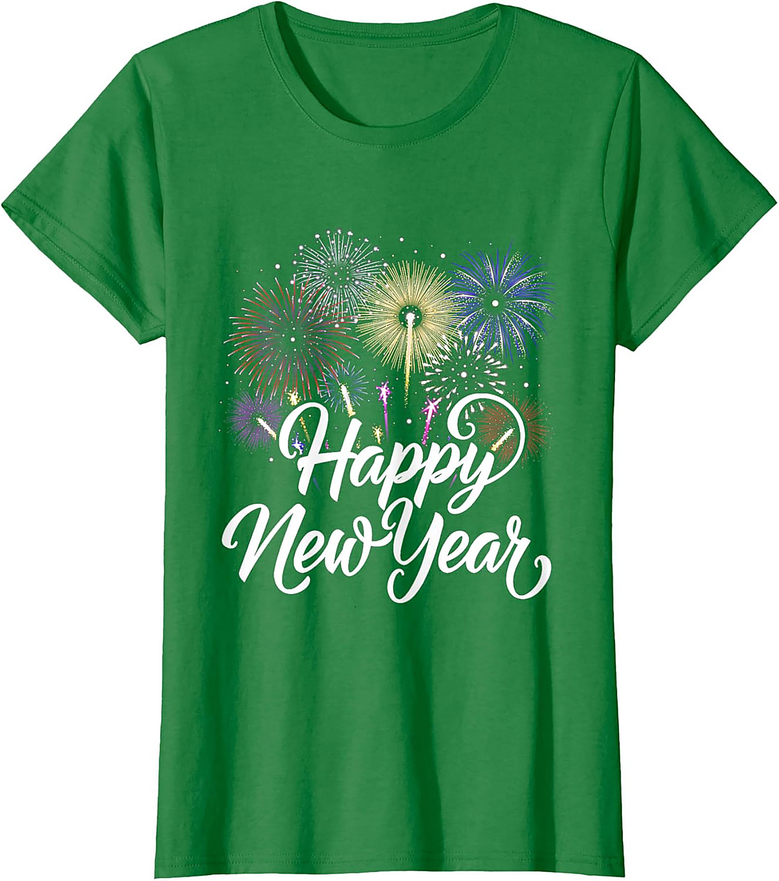 Happy New Year Fireworks T-Shirt Festive Unisex Tee