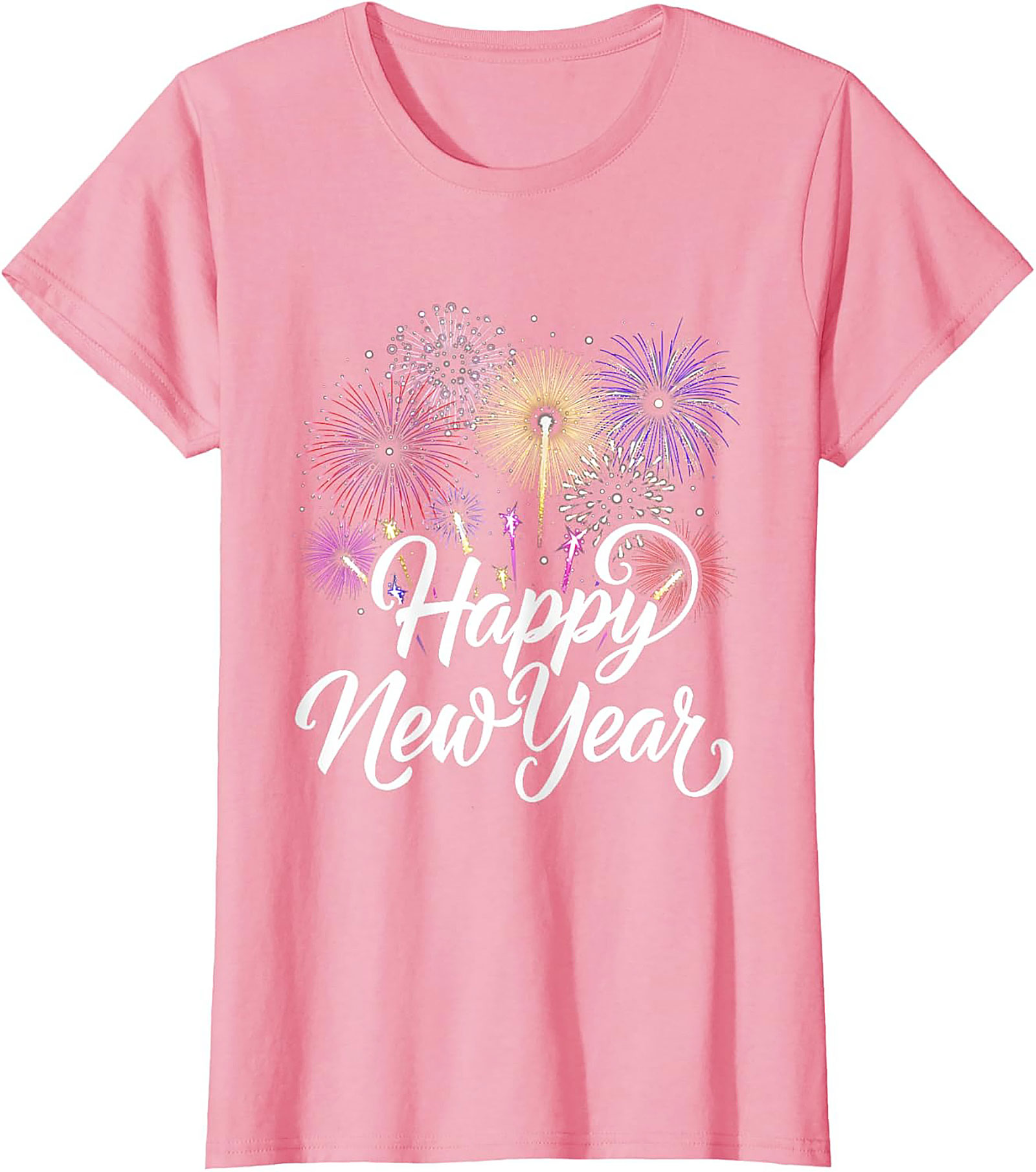 Happy New Year Fireworks T-Shirt Festive Unisex Tee