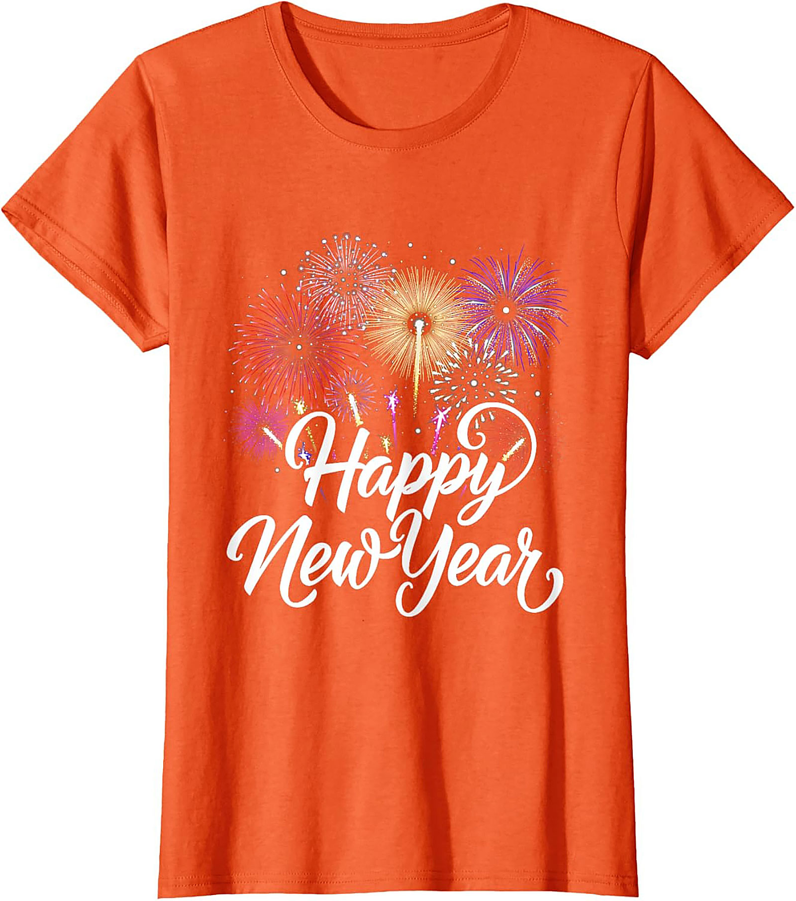 Happy New Year Fireworks T-Shirt Festive Unisex Tee