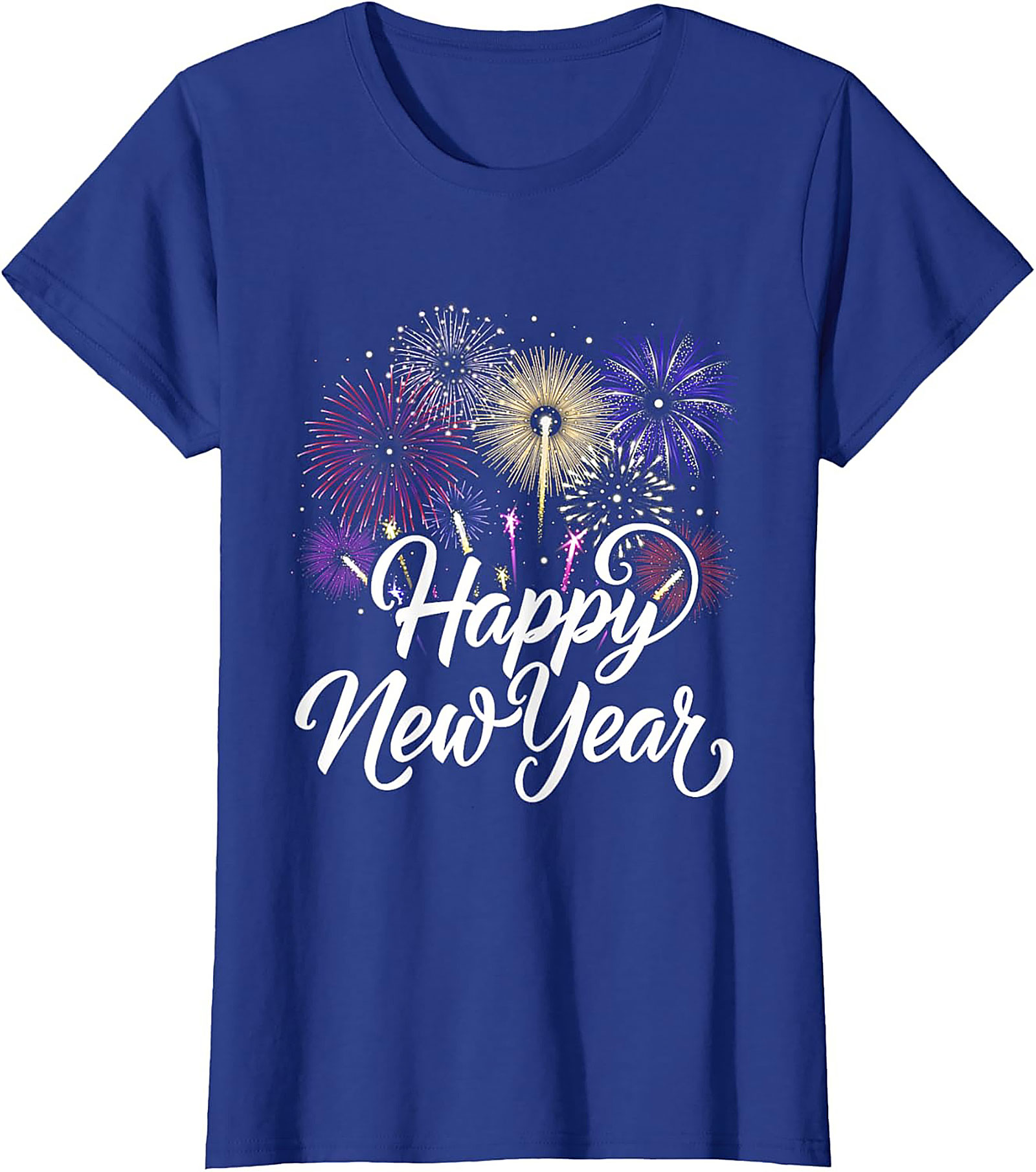 Happy New Year Fireworks T-Shirt Festive Unisex Tee