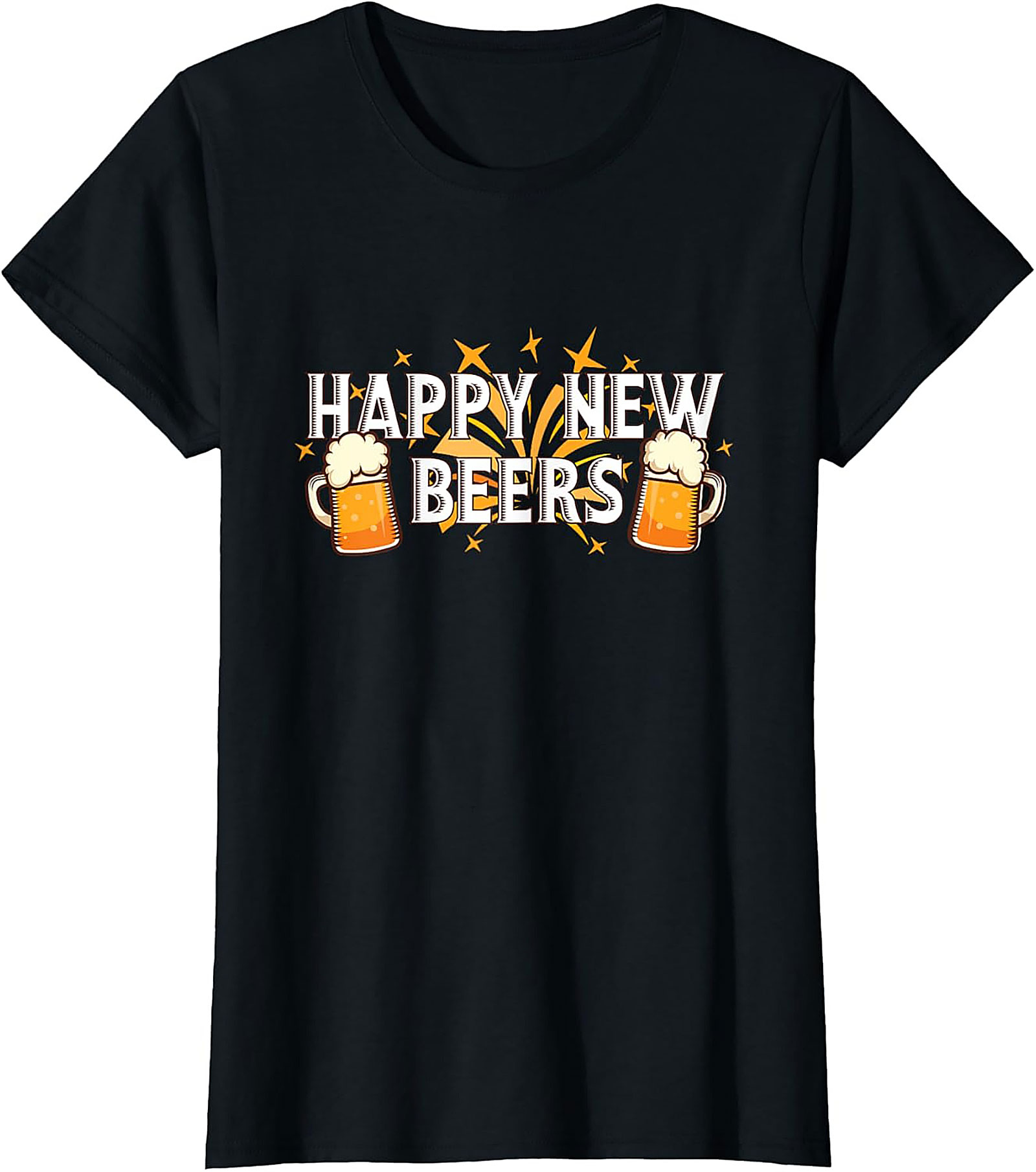 Happy New Beers Funny T-Shirt New Year's Eve Party Tee