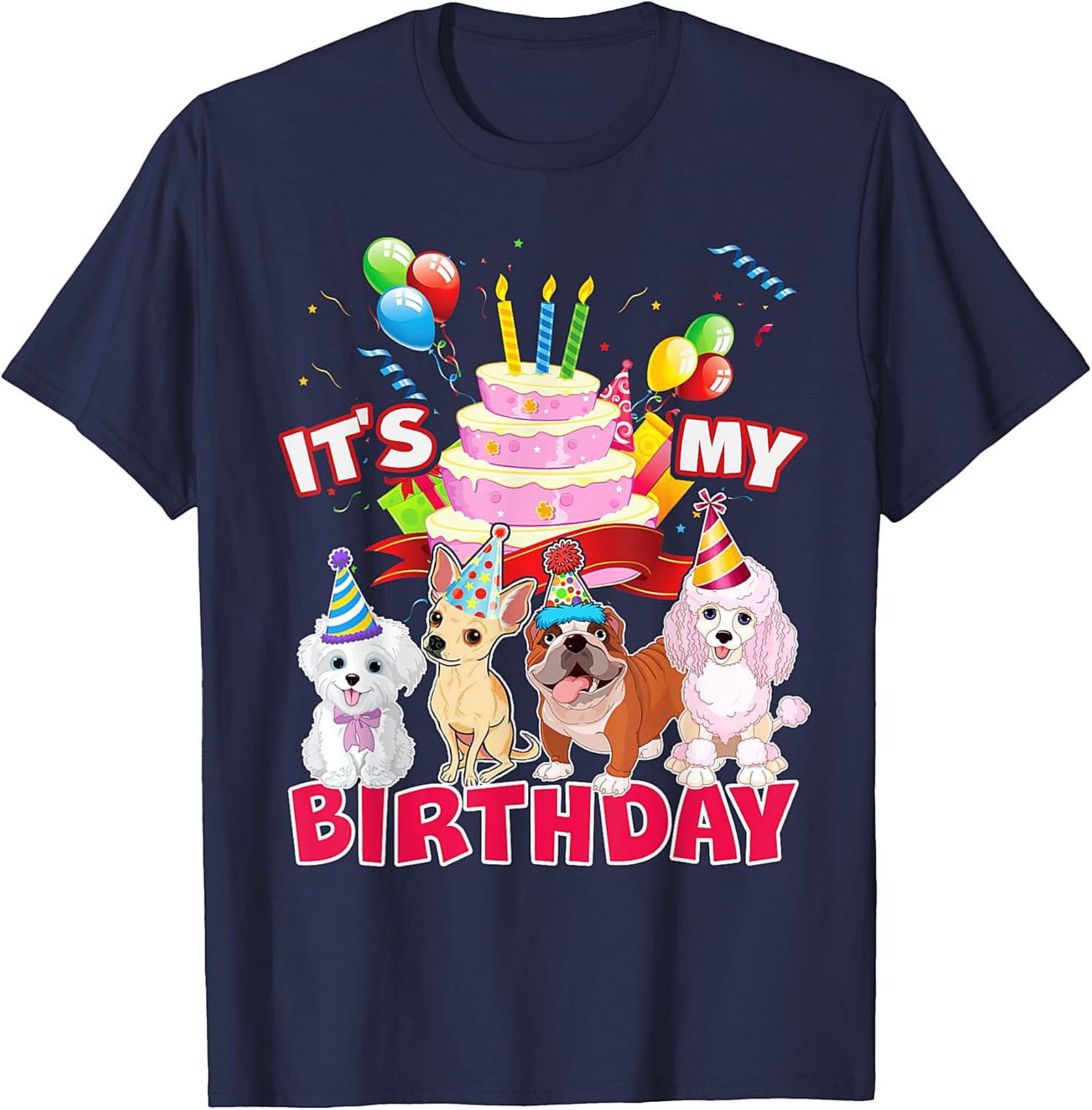 It's My Birthday Dog Party T-Shirt | Funny Puppy Celebration Graphic Tee